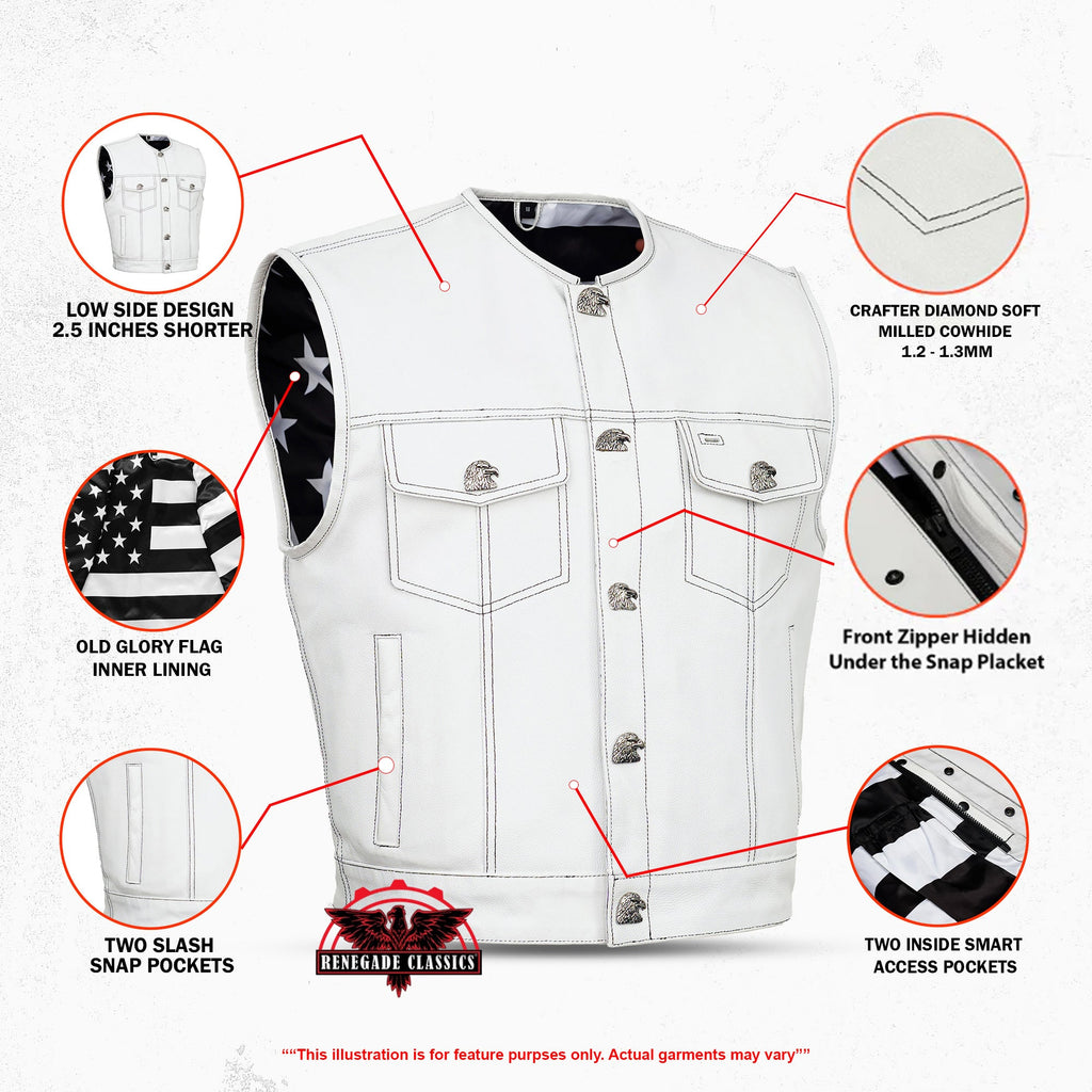 Glory Ride - Lowcut Men's Motorcycle Leather Vest