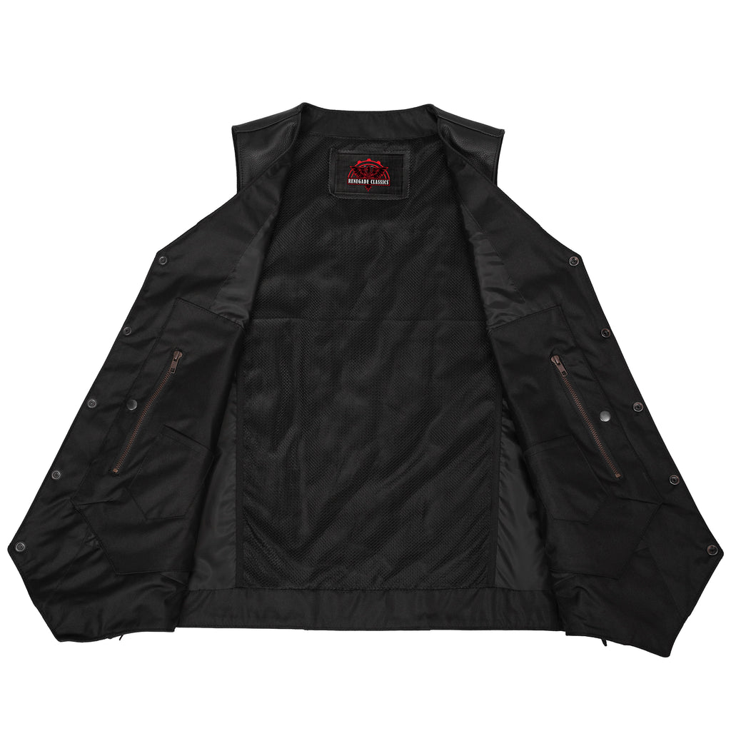Men's Ten Pocket Utility Black Vest - TALL