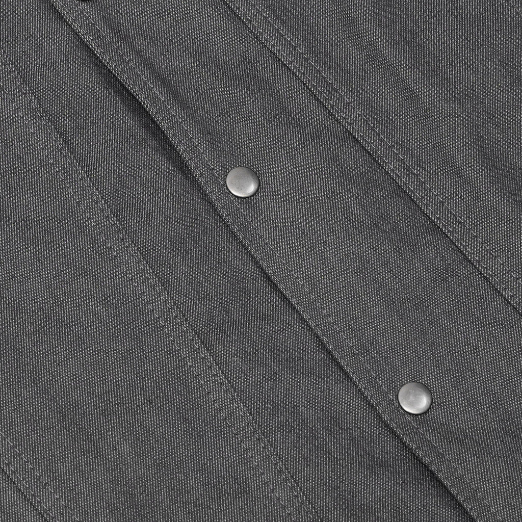 Men's Rough Rub-Off Raw Finish Broken Gray Denim Vest