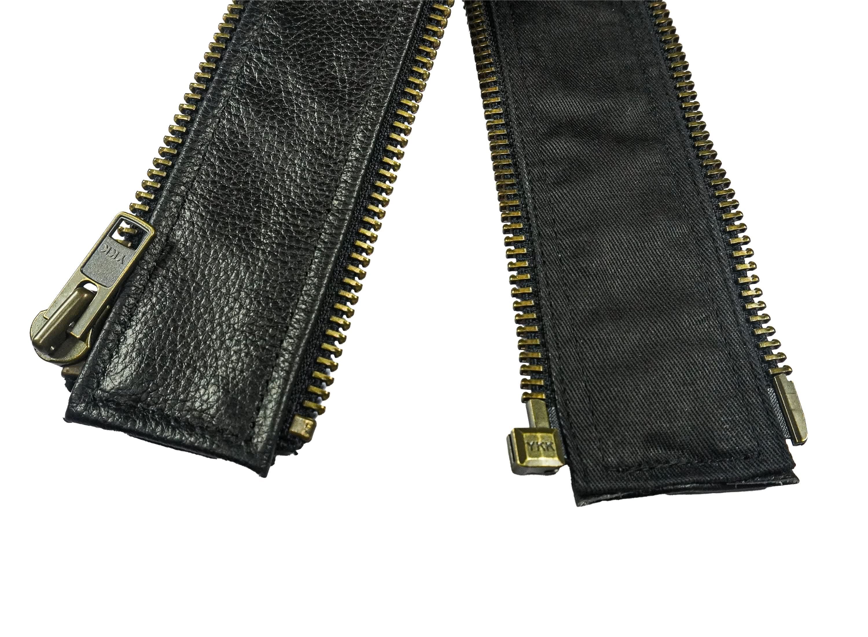 VXP54 Men's Black Universal Vest Expander Panel with Antique Zip (Single Piece)