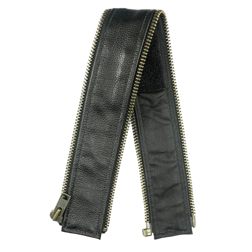 VXP54 Men's Black Universal Vest Expander Panel with Antique Zip (Single Piece)