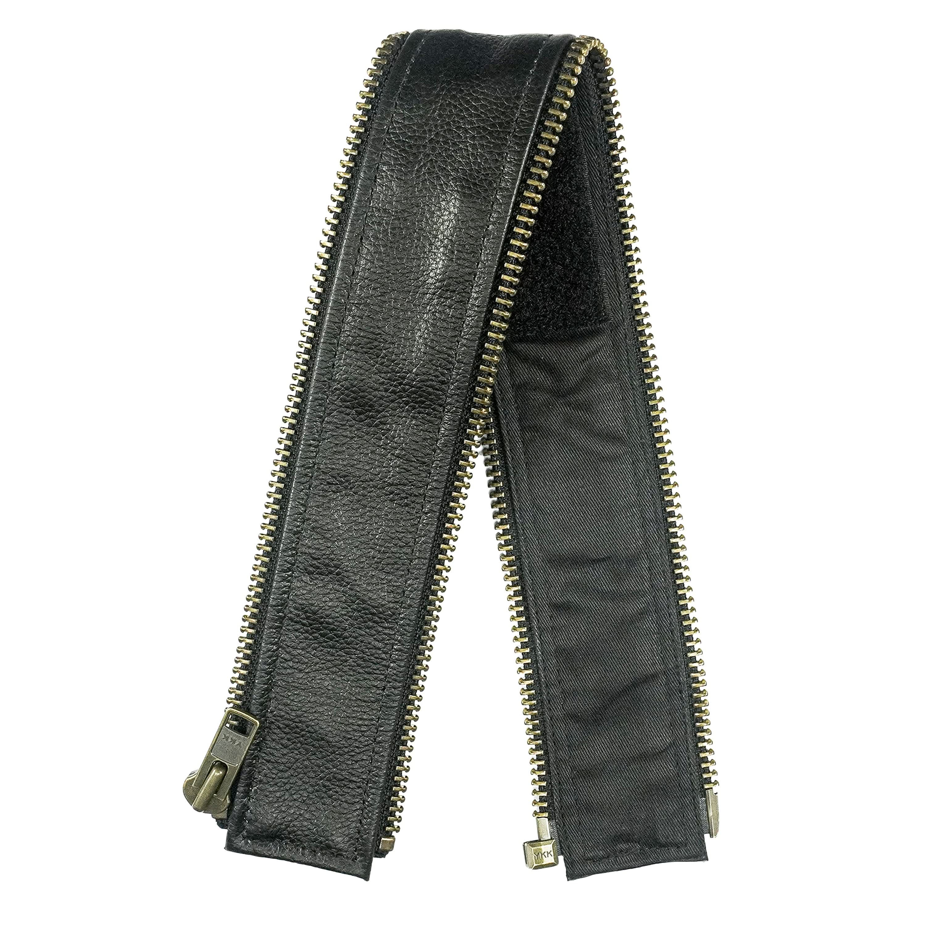 VXP54 Men's Black Universal Vest Expander Panel with Antique Zip (Single Piece)