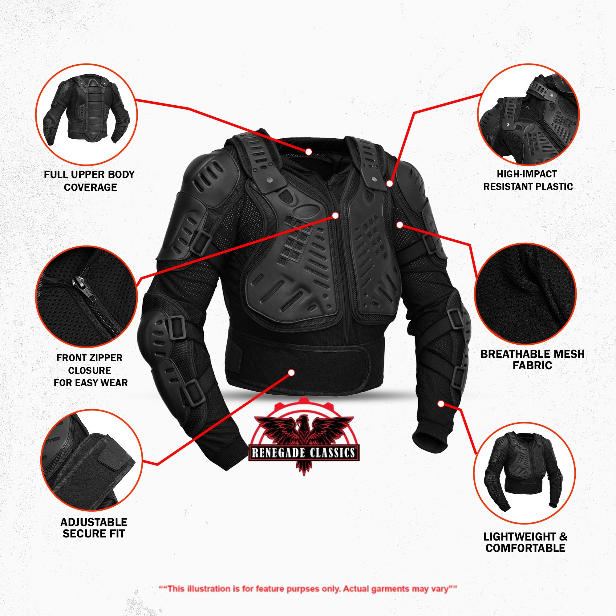 Motorcycle Full Protection Body Armor - Black