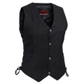 Women's Denim Classic Side Lace Vest
