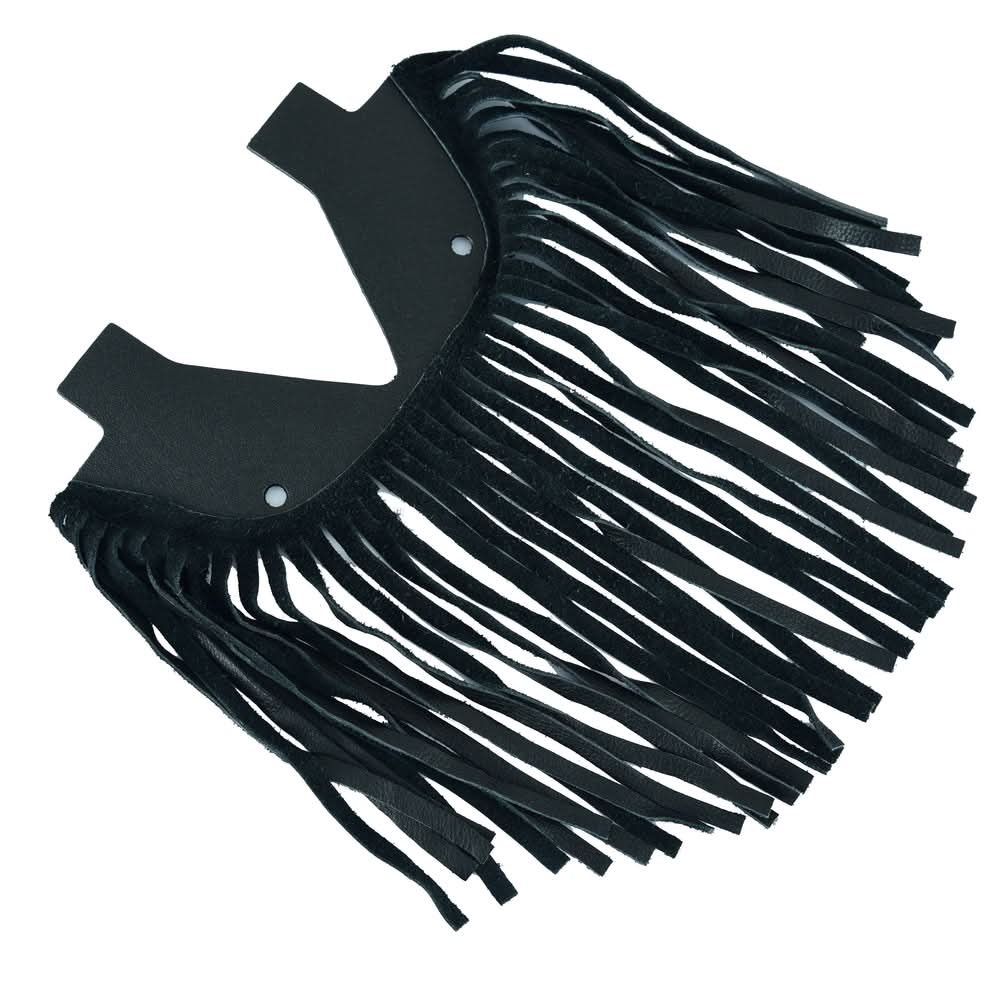 B14 Black Leather Floor Boards with Fringe - Small