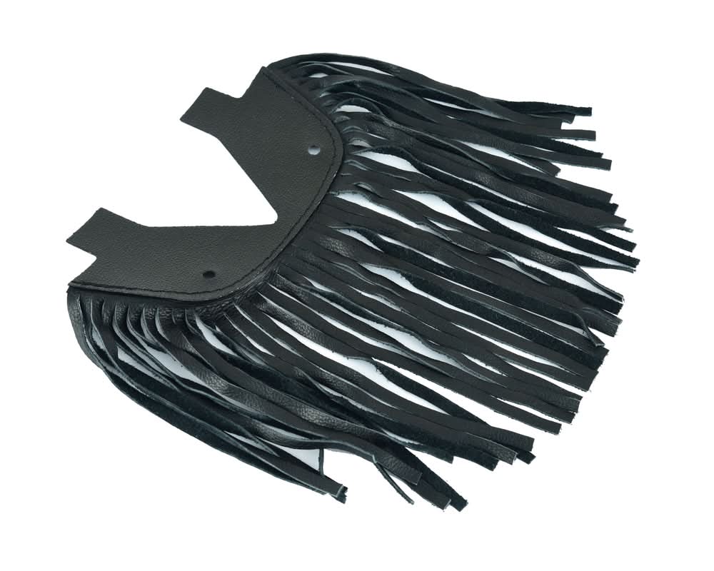 B14 Black Leather Floor Boards with Fringe - Small