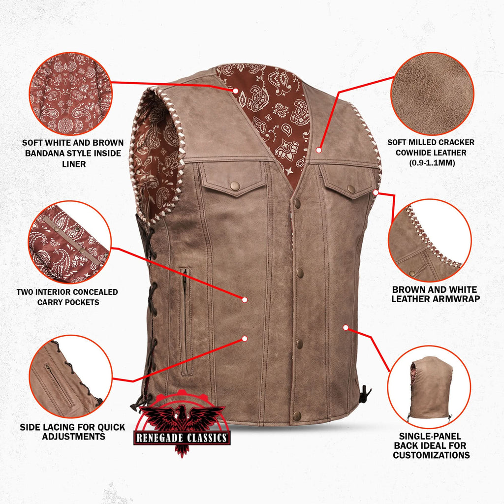 Sandstone Men’s Leather Vest