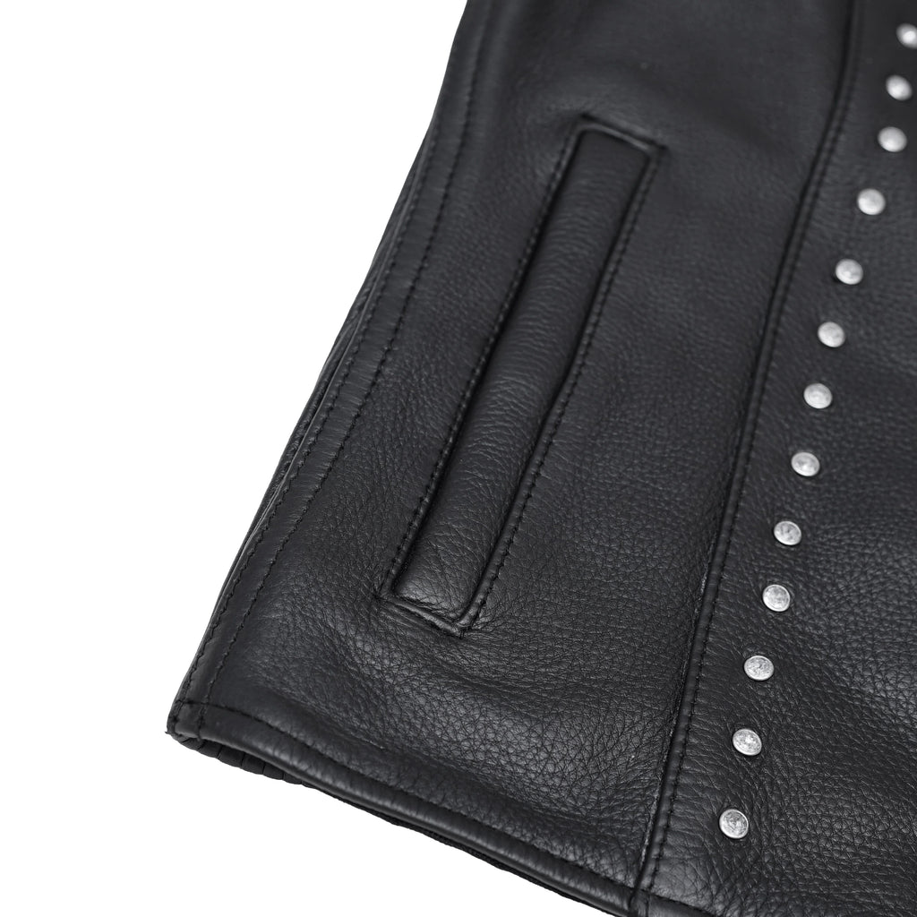 Biker Babe Women's Studded Leather Motorcycle Vest