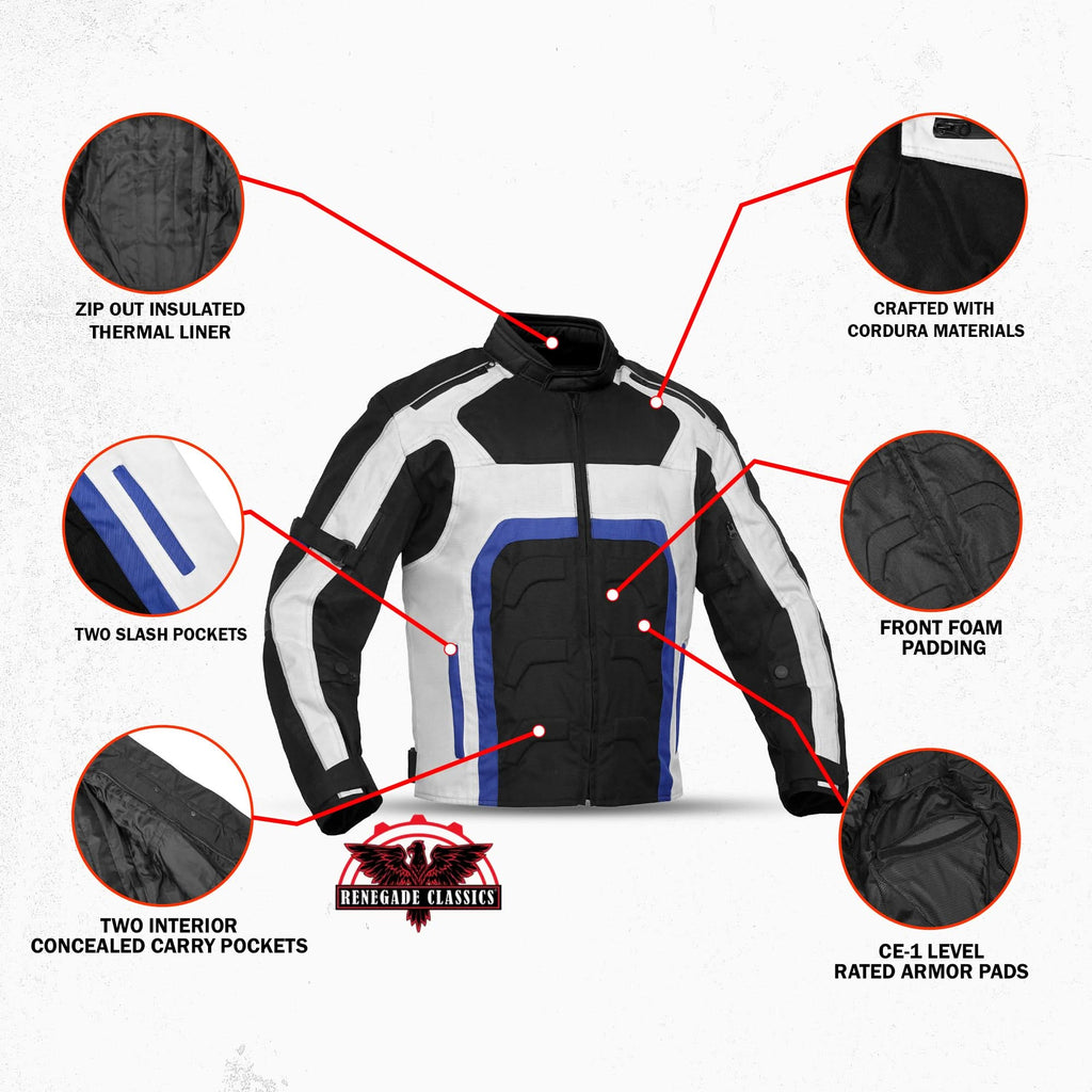 Chevy Glacier Men’s Motorcycle Textile jacket