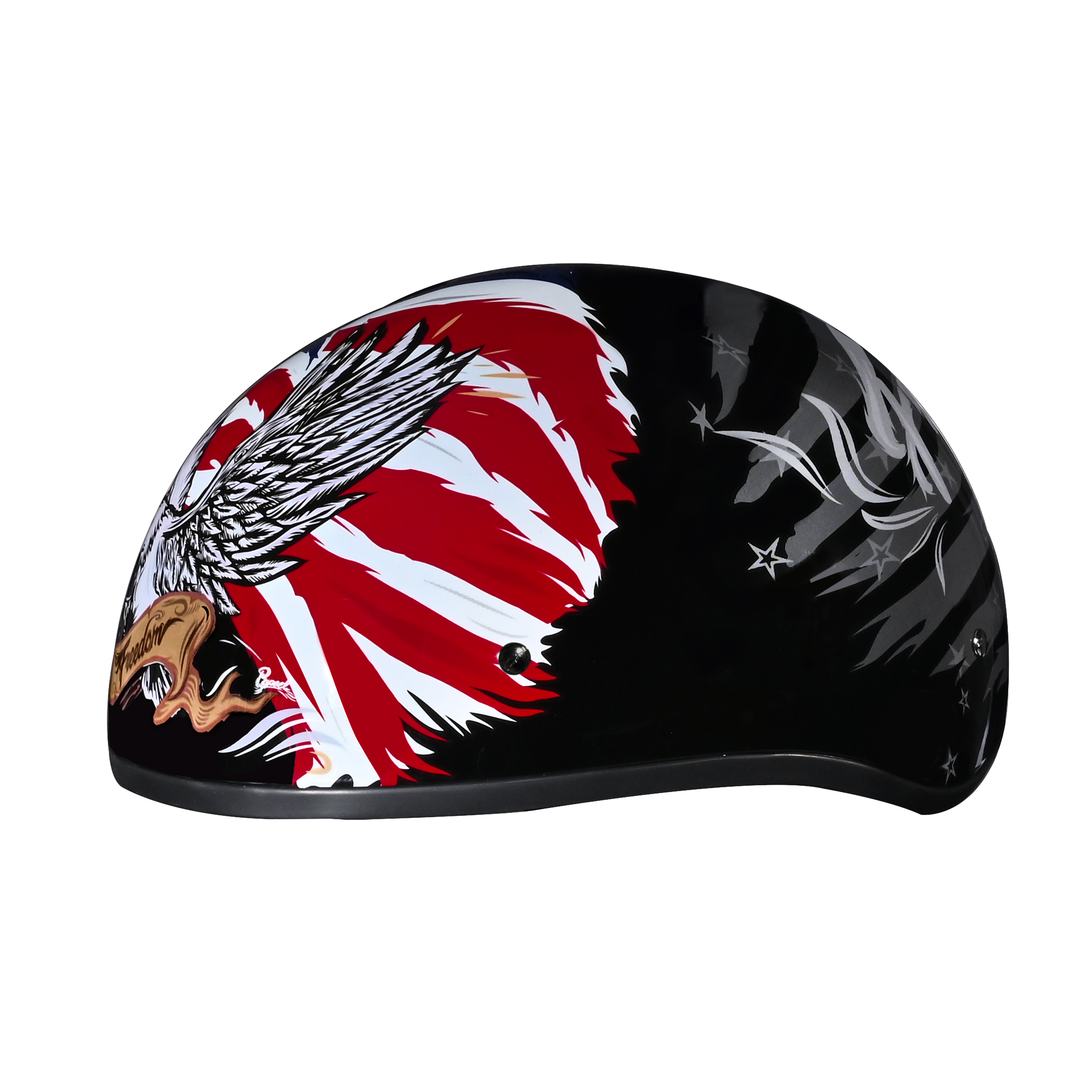 DOT Approved Daytona Motorcycle Half Face Helmet - Skull Cap Graphics for Men & Women, Scooters, ATVs, UTVs & Choppers - W/ Freedom 2.0