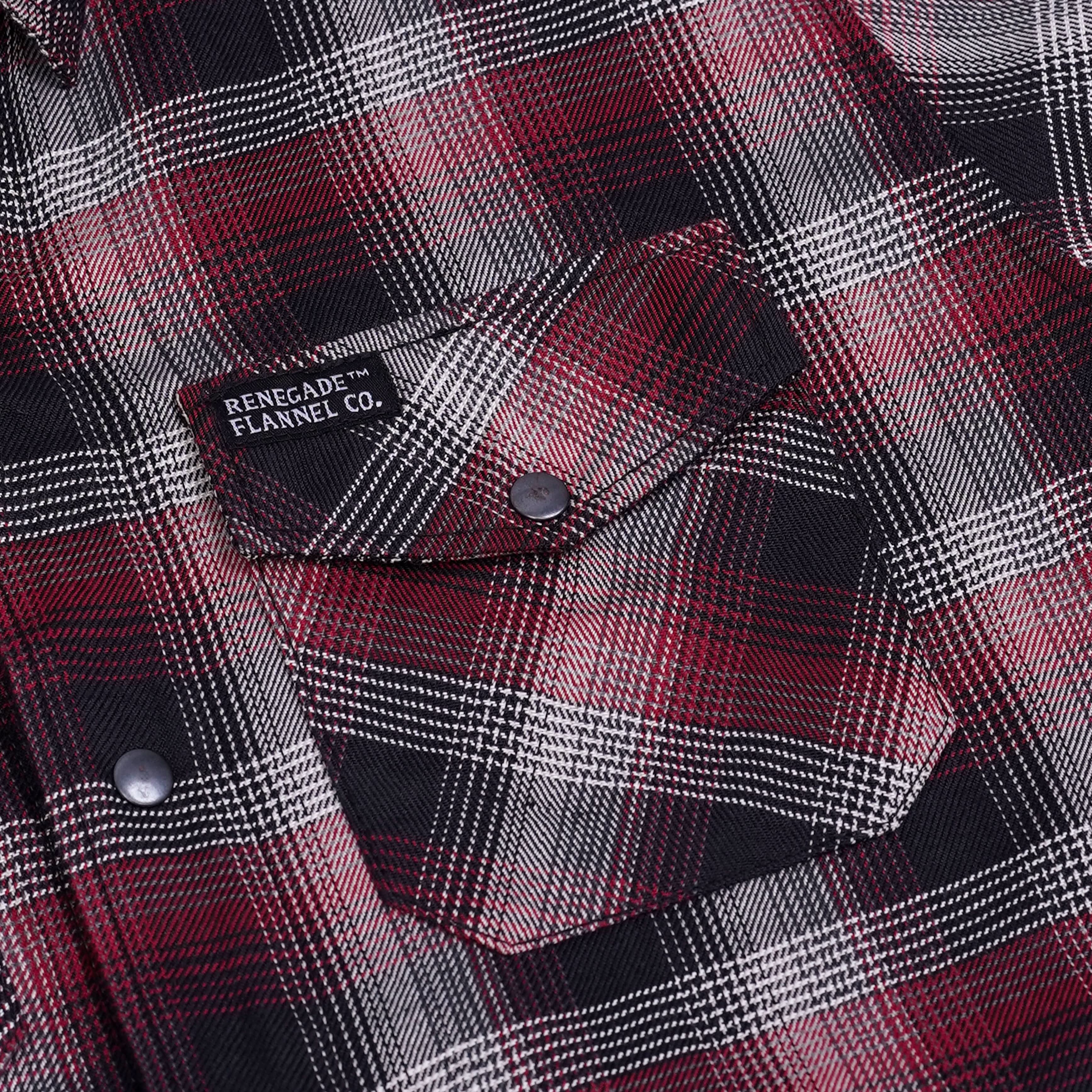 Riveter Men’s Maroon, Black, and White Flannel