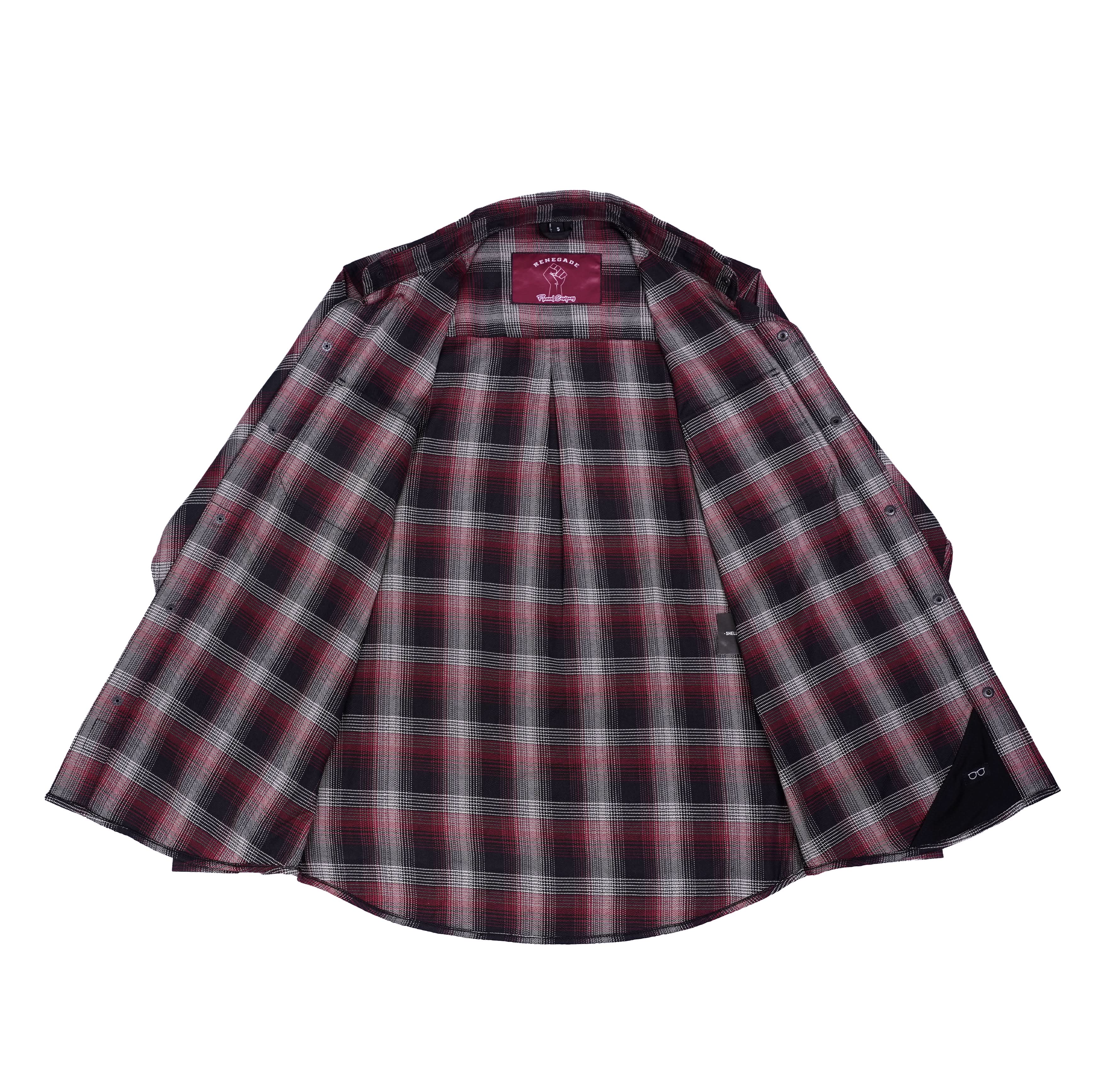 Riveter Men’s Maroon, Black, and White Flannel