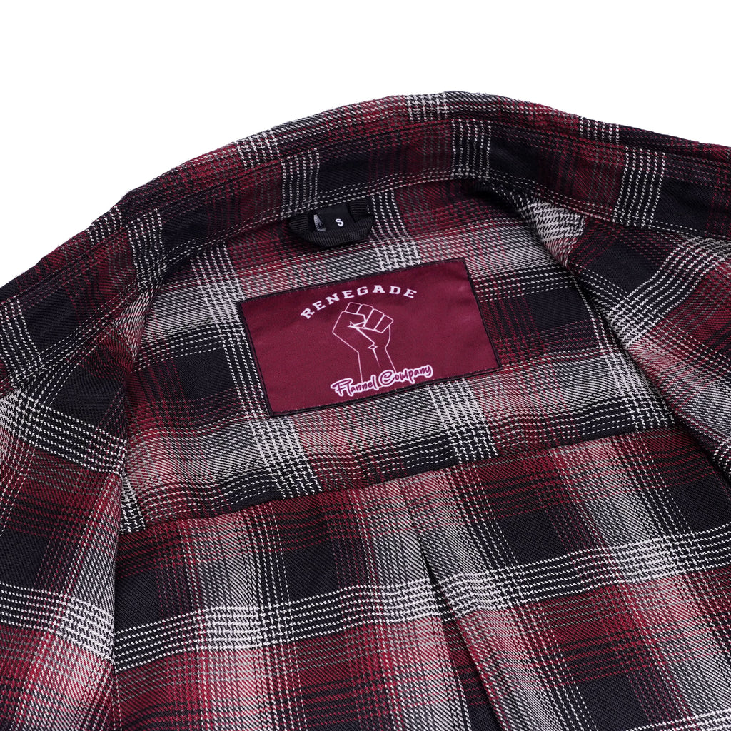 Riveter Men’s Maroon, Black, and White Flannel