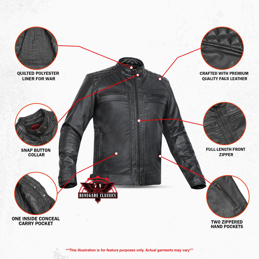 Men's Faux Leather Fashion Jacket
