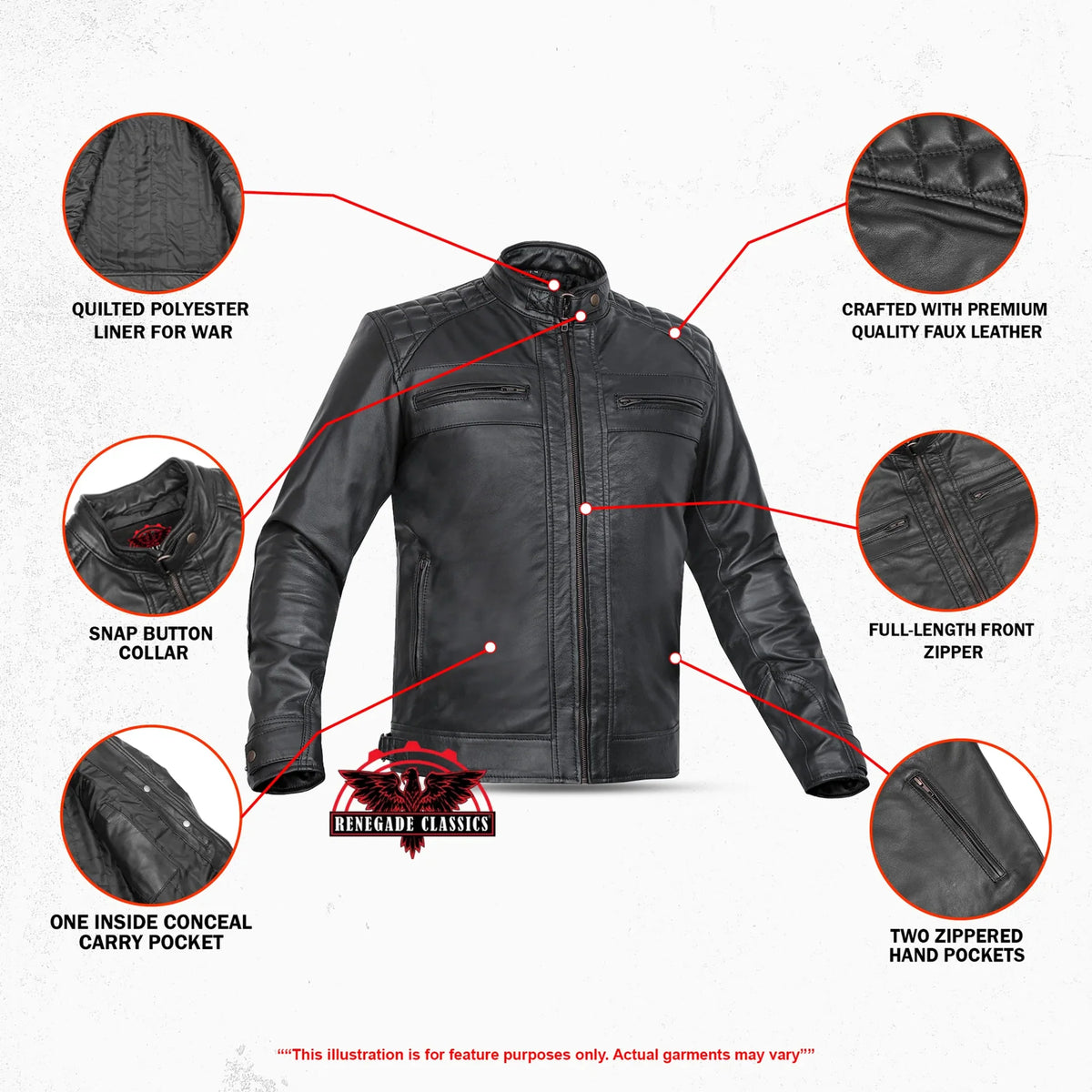 Men's Faux Leather Fashion Jacket