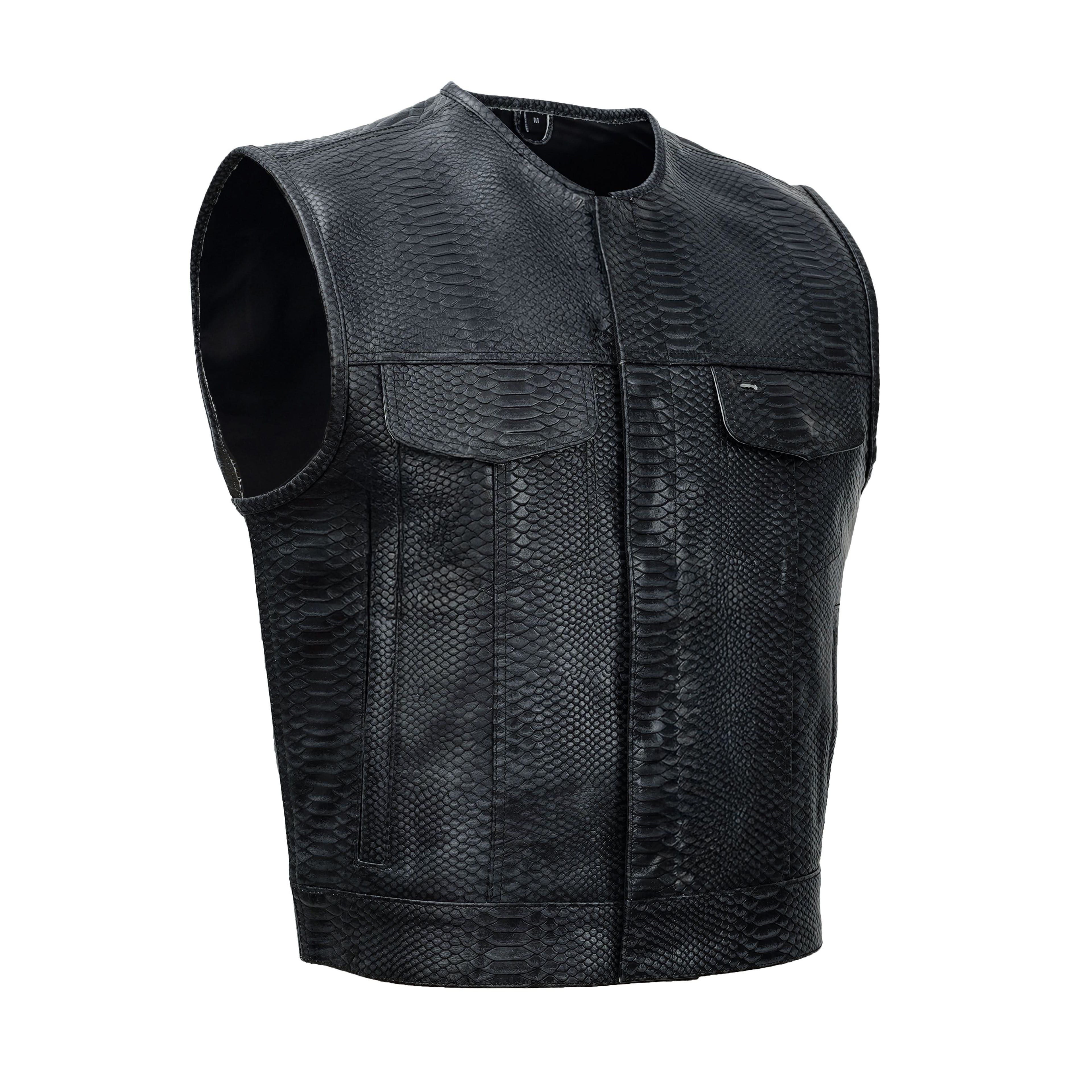 Leather Fang Lowcut Men's Leather Vest