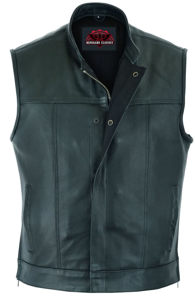 Men's Double Crosser Motorcycle Vest - Black