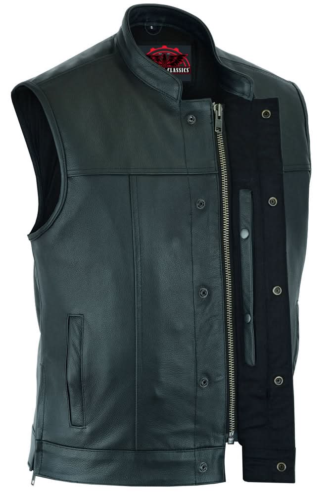 Men's Double Crosser Motorcycle Vest - Black