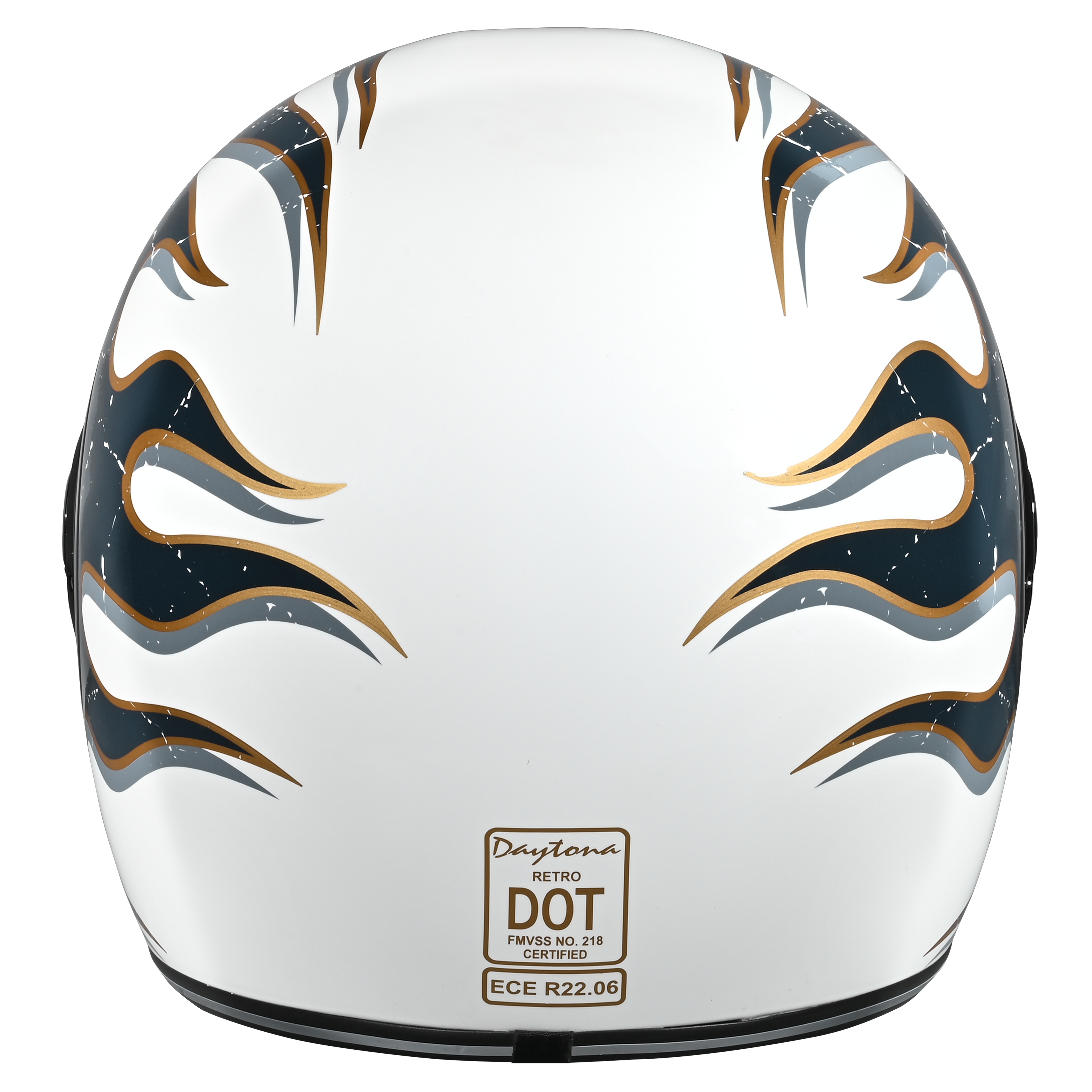 DOT Daytona Retro Full Face Motorcycle Helmet: Vintage Style for Men, Women, & Youth - W/ Flames