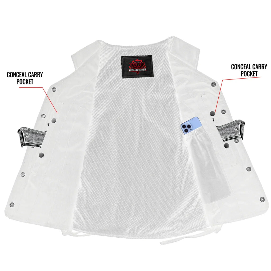 Women's Denim Longer Body ¾ Vest - Side Laces
