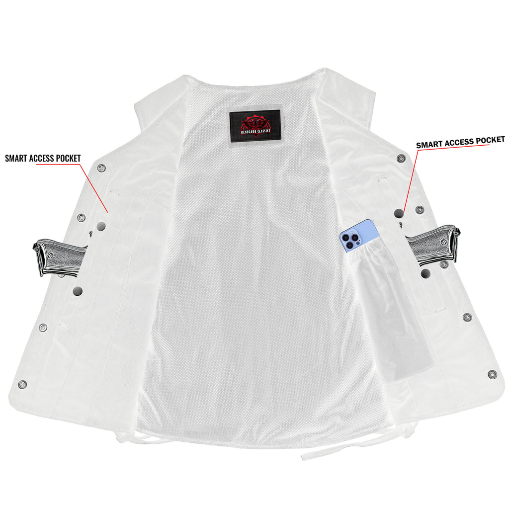 Women's Denim Longer Body ¾ Vest - Side Laces