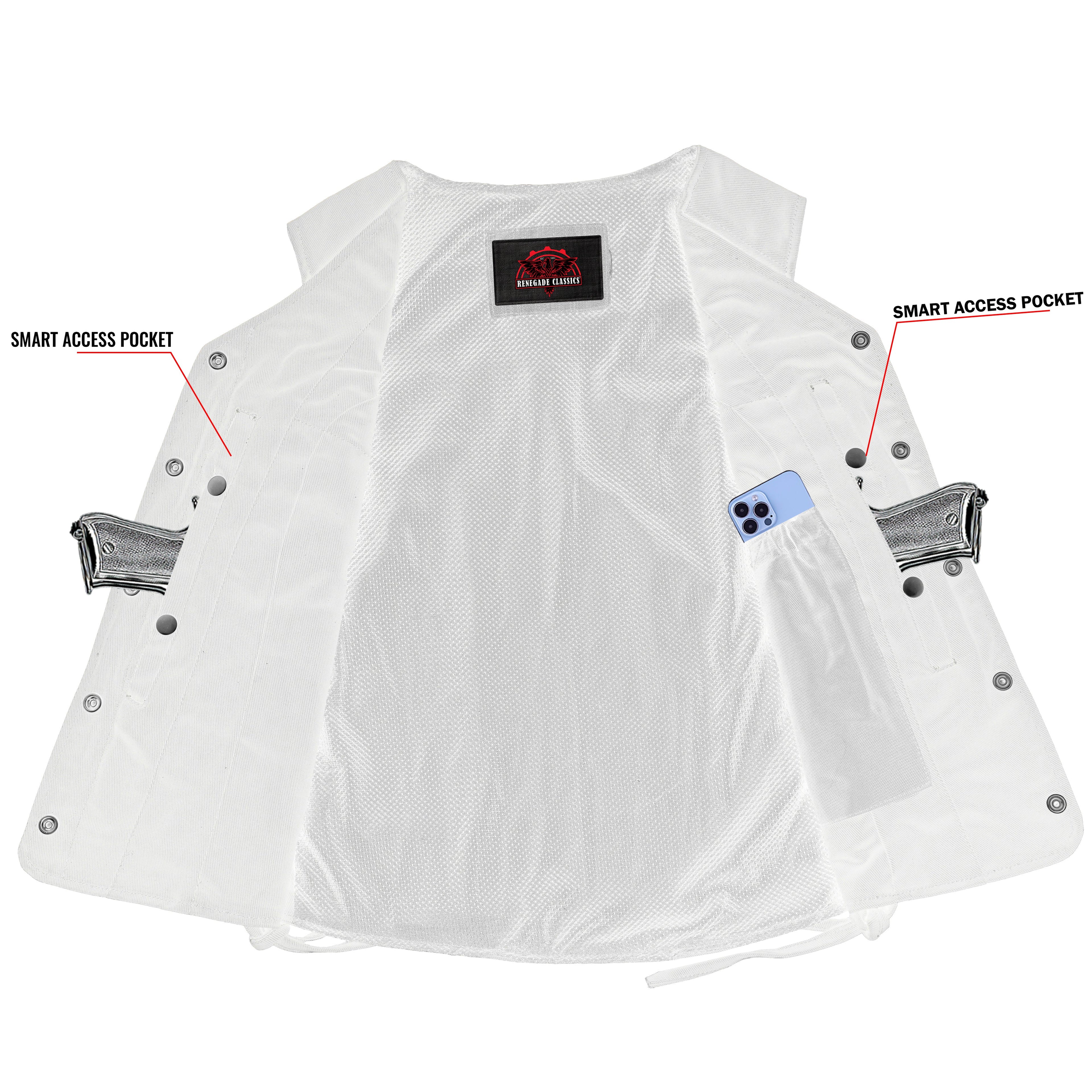 Women's Denim Longer Body ¾ Vest - Side Laces