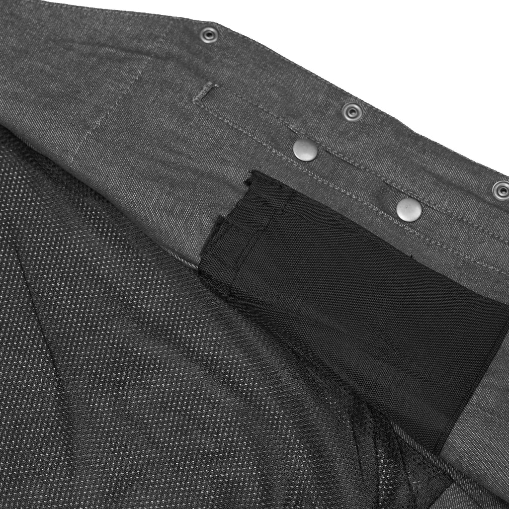 Women's Rough Rub-Off Raw Finish Broken Gray Denim Vest