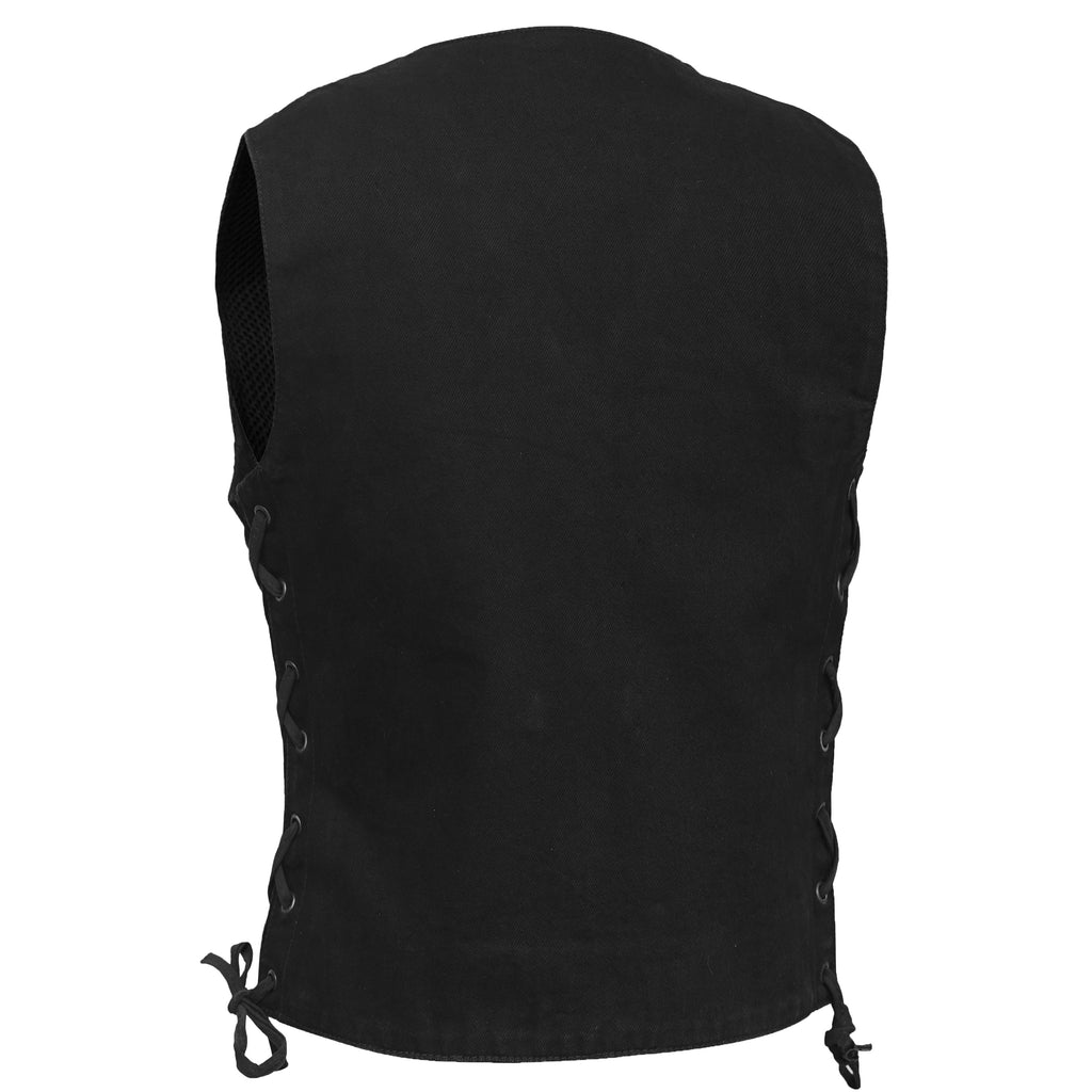 Women's 6 Pocket Denim Utility Vest - Black