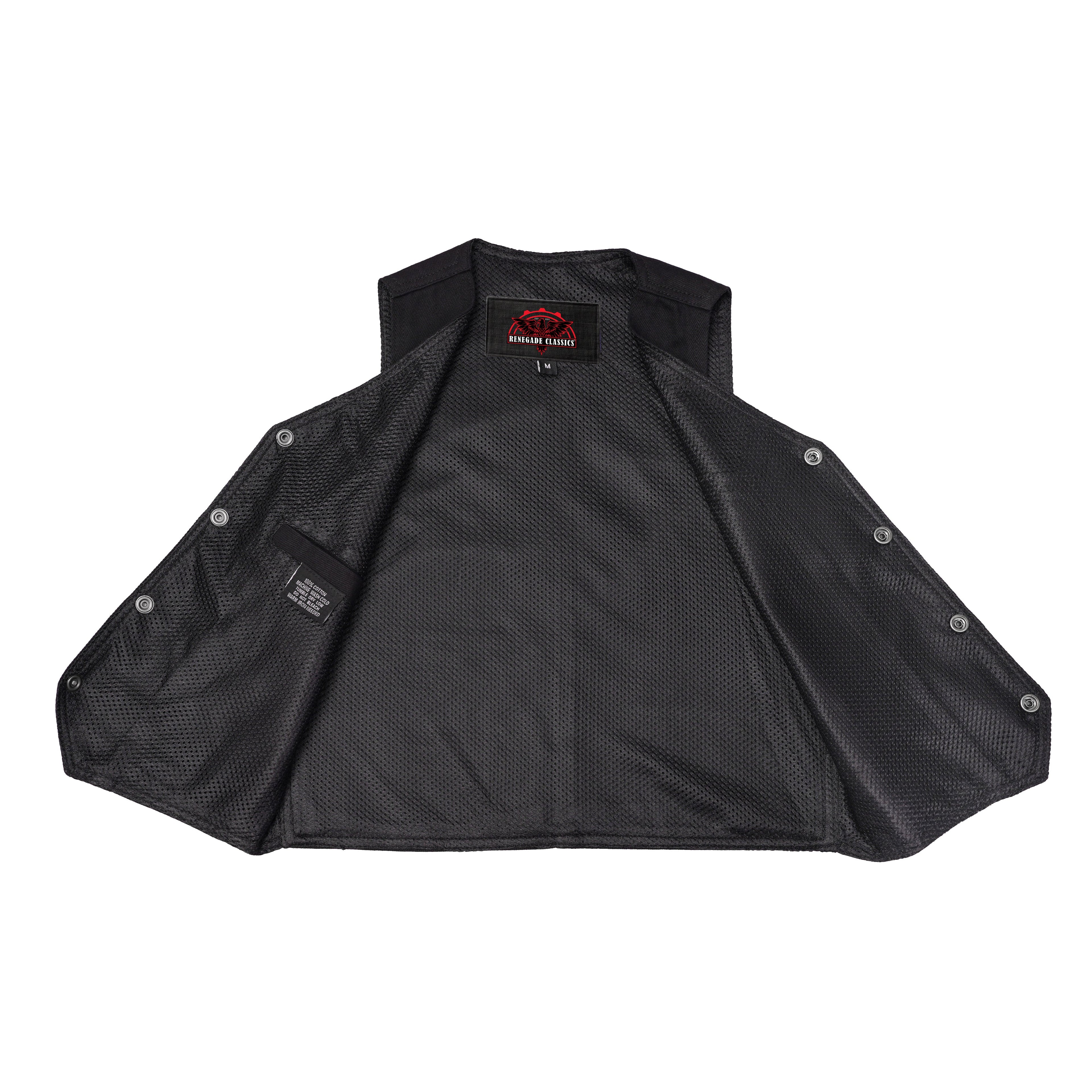 Women's 6 Pocket Denim Utility Vest - Black