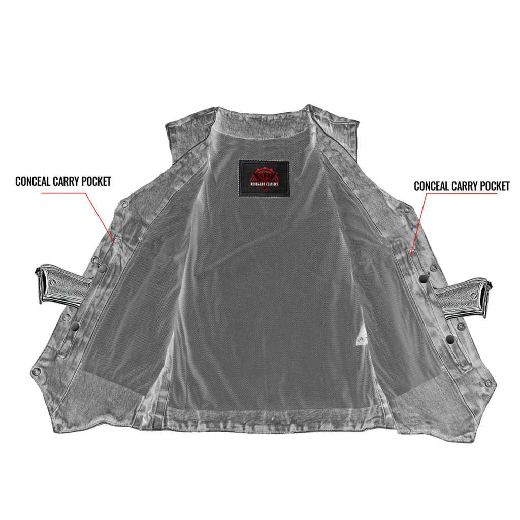 Women's 6 Pocket Denim Utility Vest - Blue