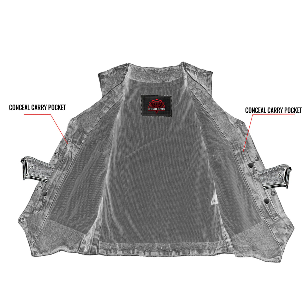 Women's 6 Pocket Denim Utility Vest - Blue