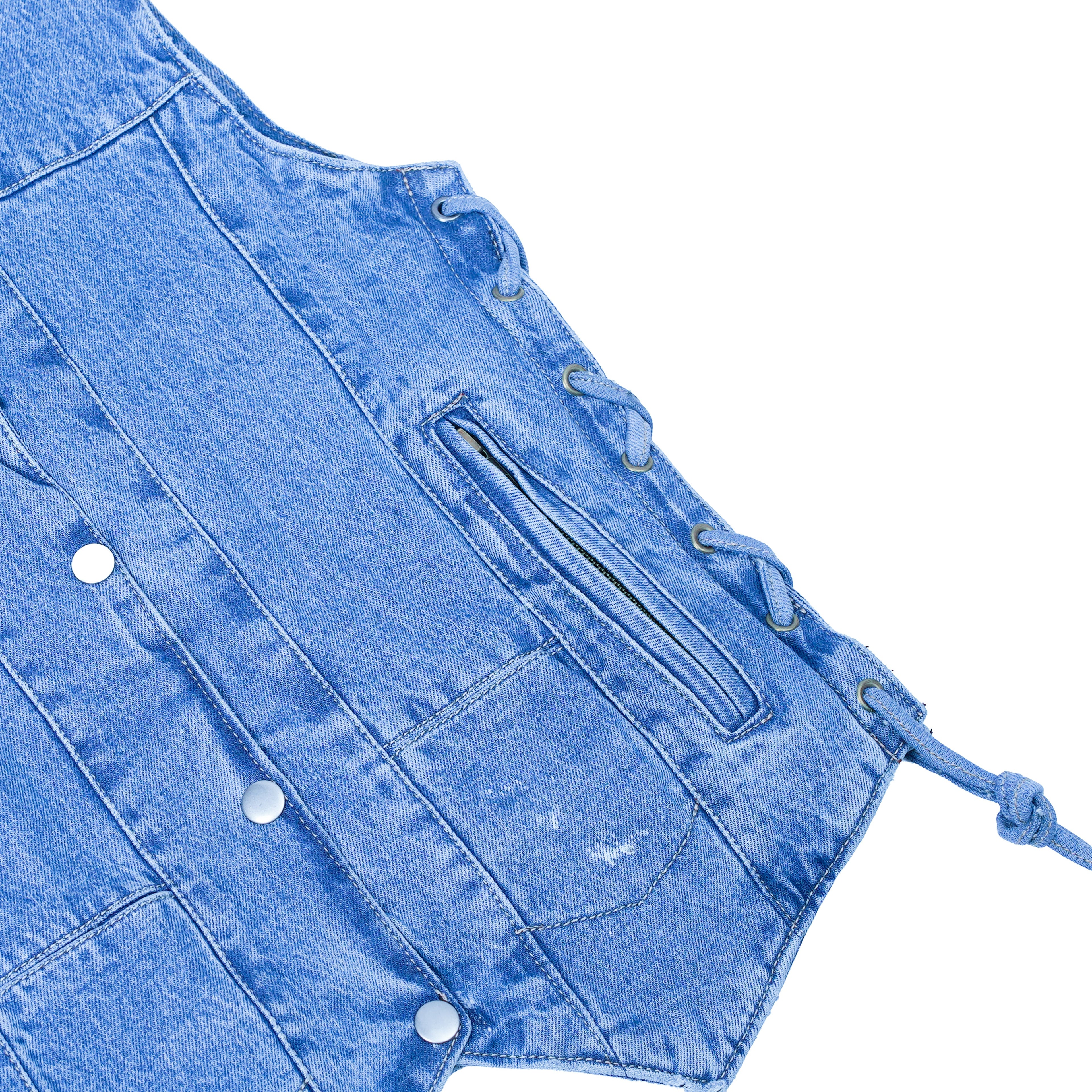 Women's 6 Pocket Denim Utility Vest - Blue