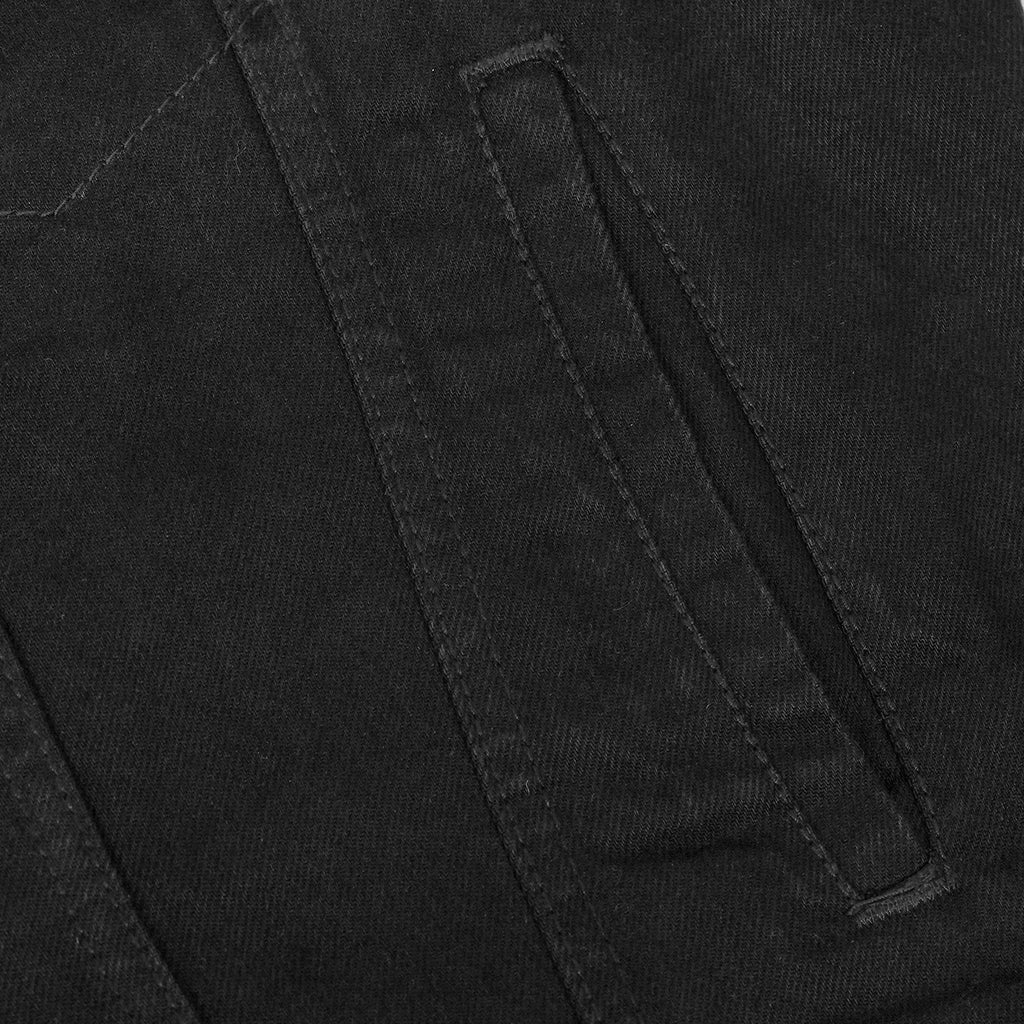 Snap Front Men's Denim Motorcycle Vest  - Black