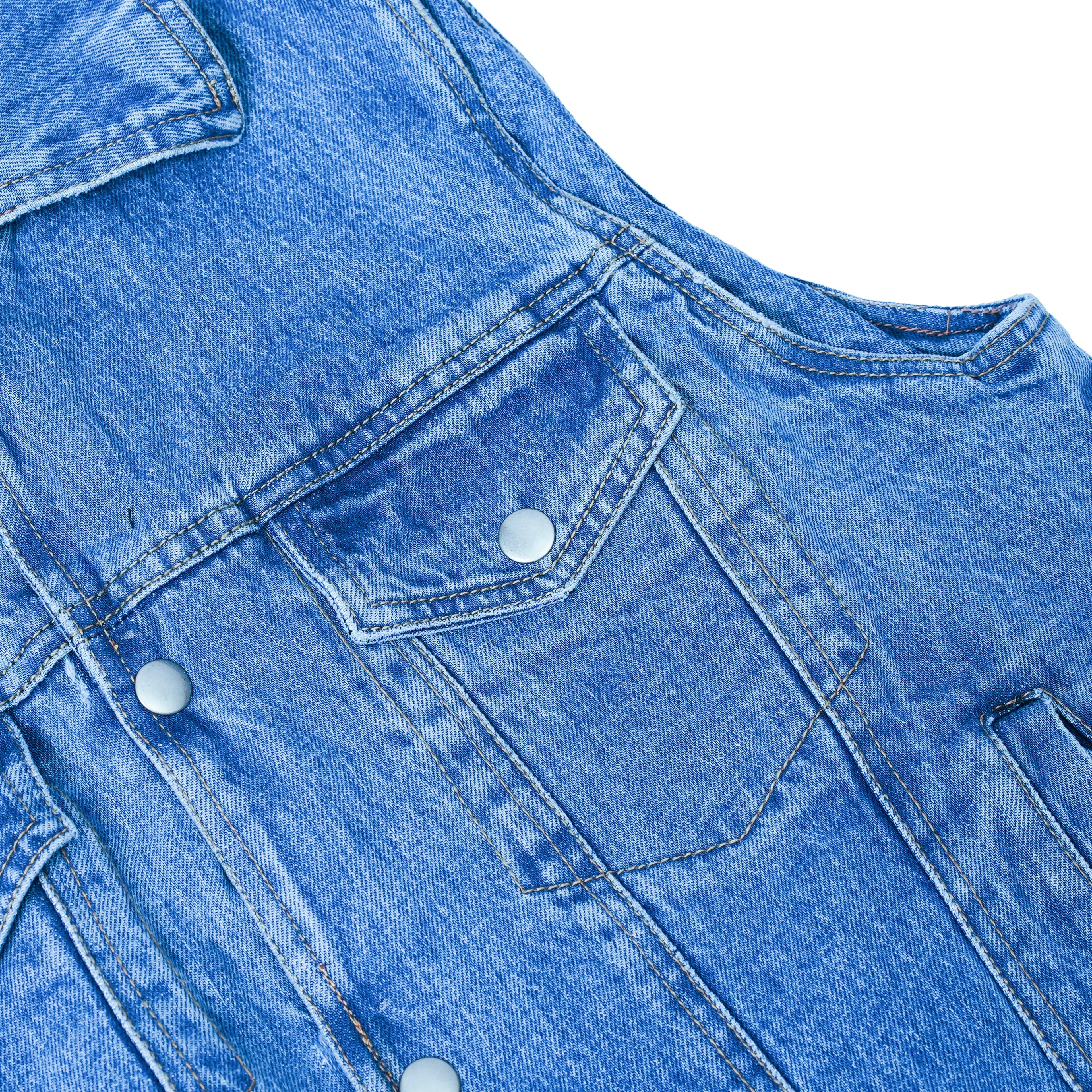 Men's Snap Front Blue Denim Motorcycle Vest