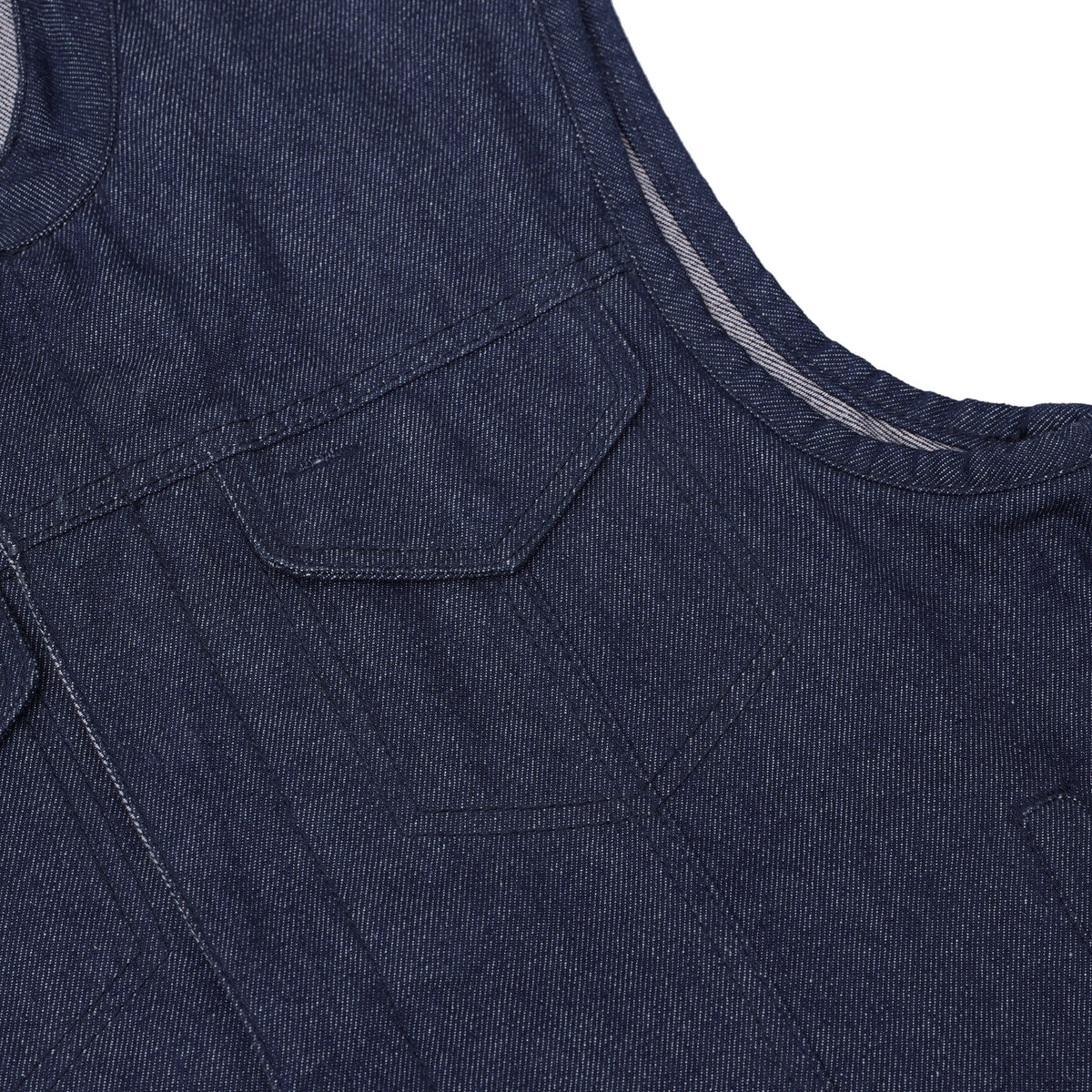 Men's Blue Rough Rub-Off Raw Finish Denim Vest