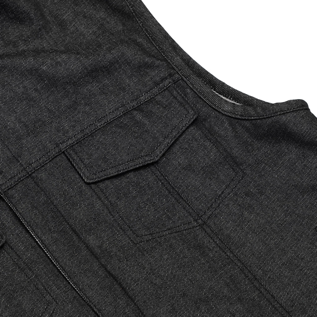 Men's Rough Rub-Off Raw Finish Motorcycle Denim Vest - Black