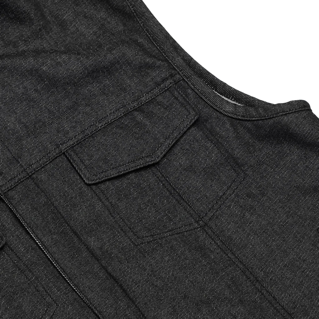 Men's Rough Rub-Off Raw Finish Motorcycle Denim Vest - Black