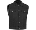 Men's Snap/Zipper Front Black  Denim Motorcycle Vest