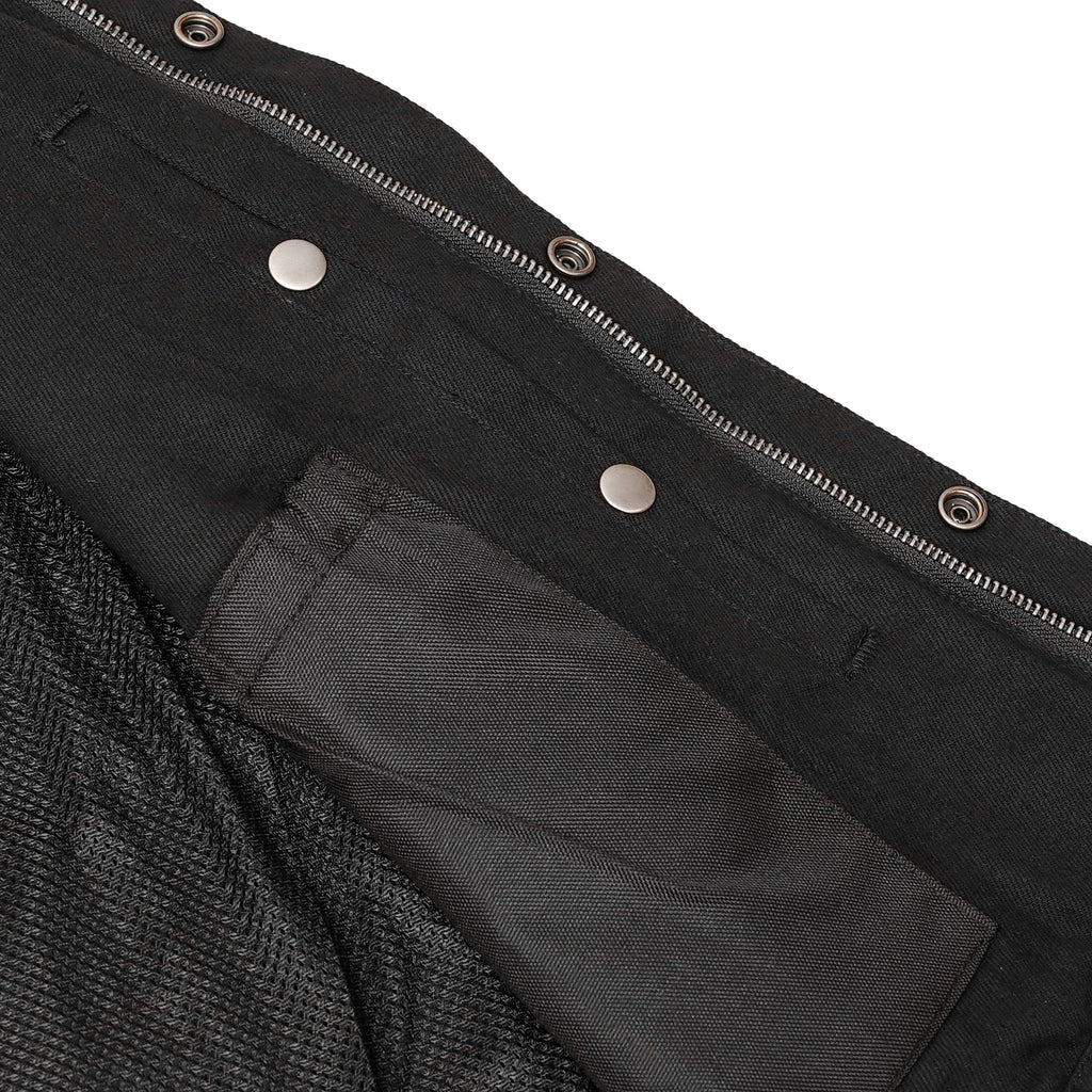 Men's Snap/Zipper Front Black  Denim Motorcycle Vest