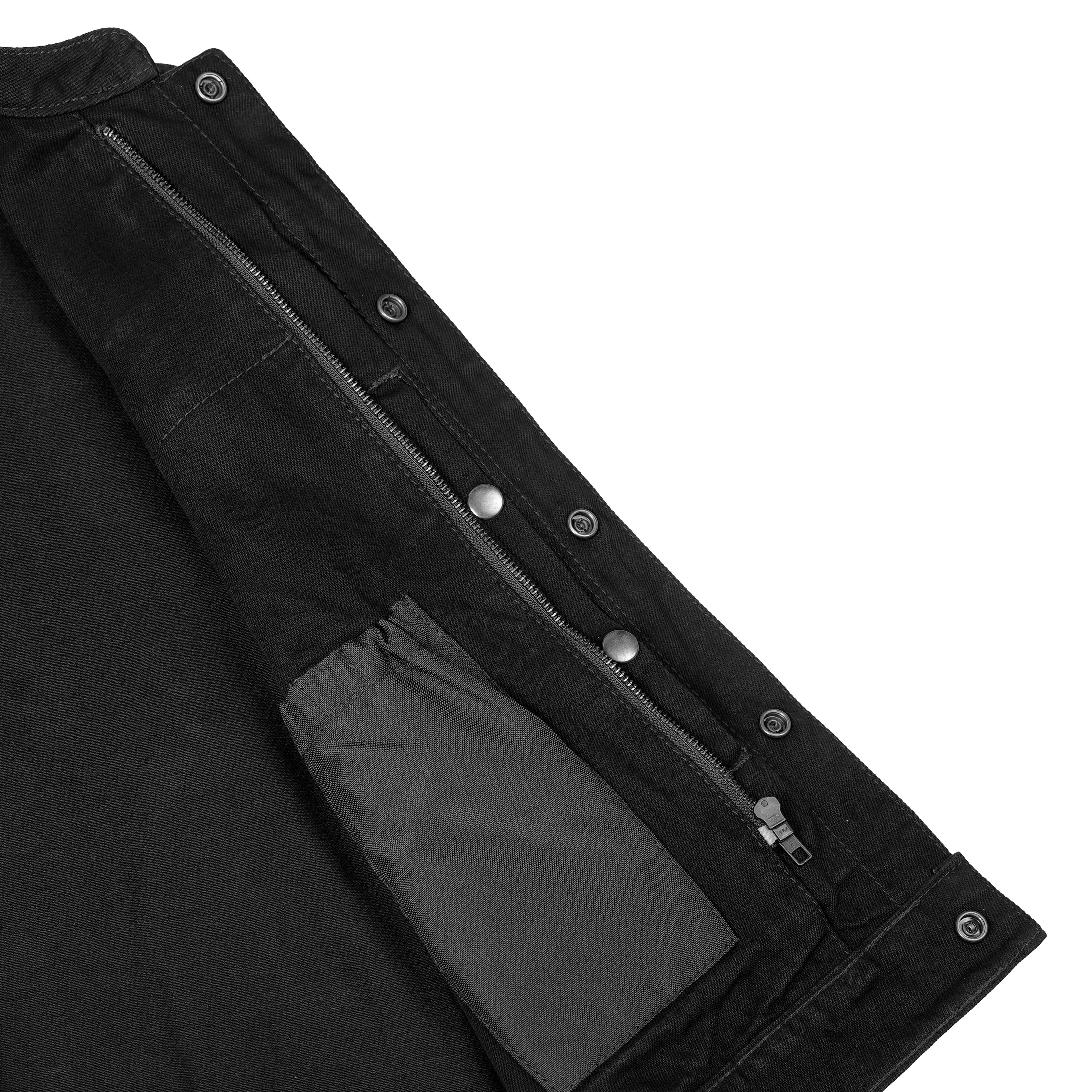 Women's Advance Side Laces Black Construction Denim Vest