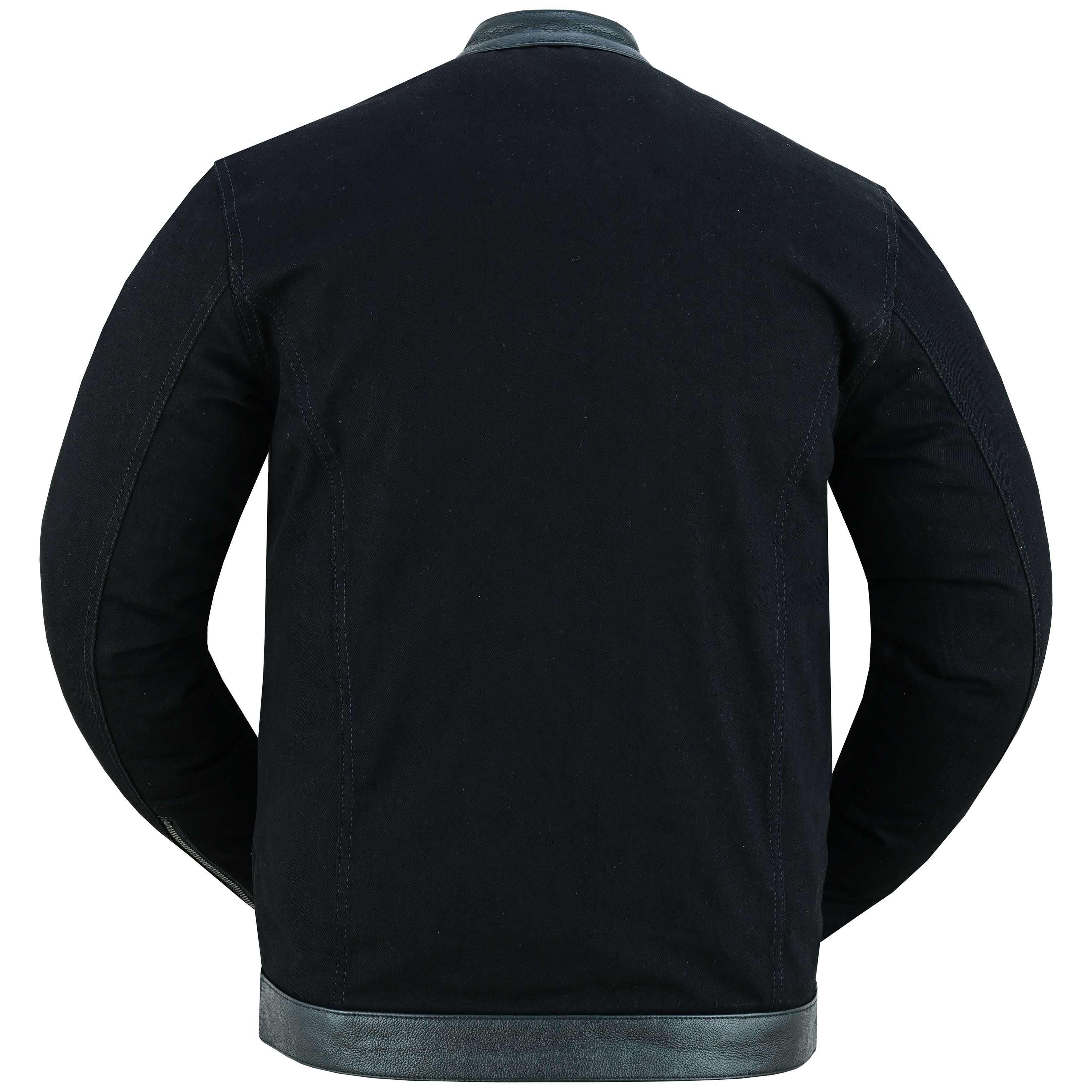 Men's Full Cut Denim Jacket – Leather Trim & Hidden Pockets