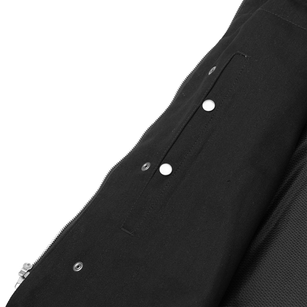 Men's Black Denim Single Panel Concealment Vest W/Leather Trim-