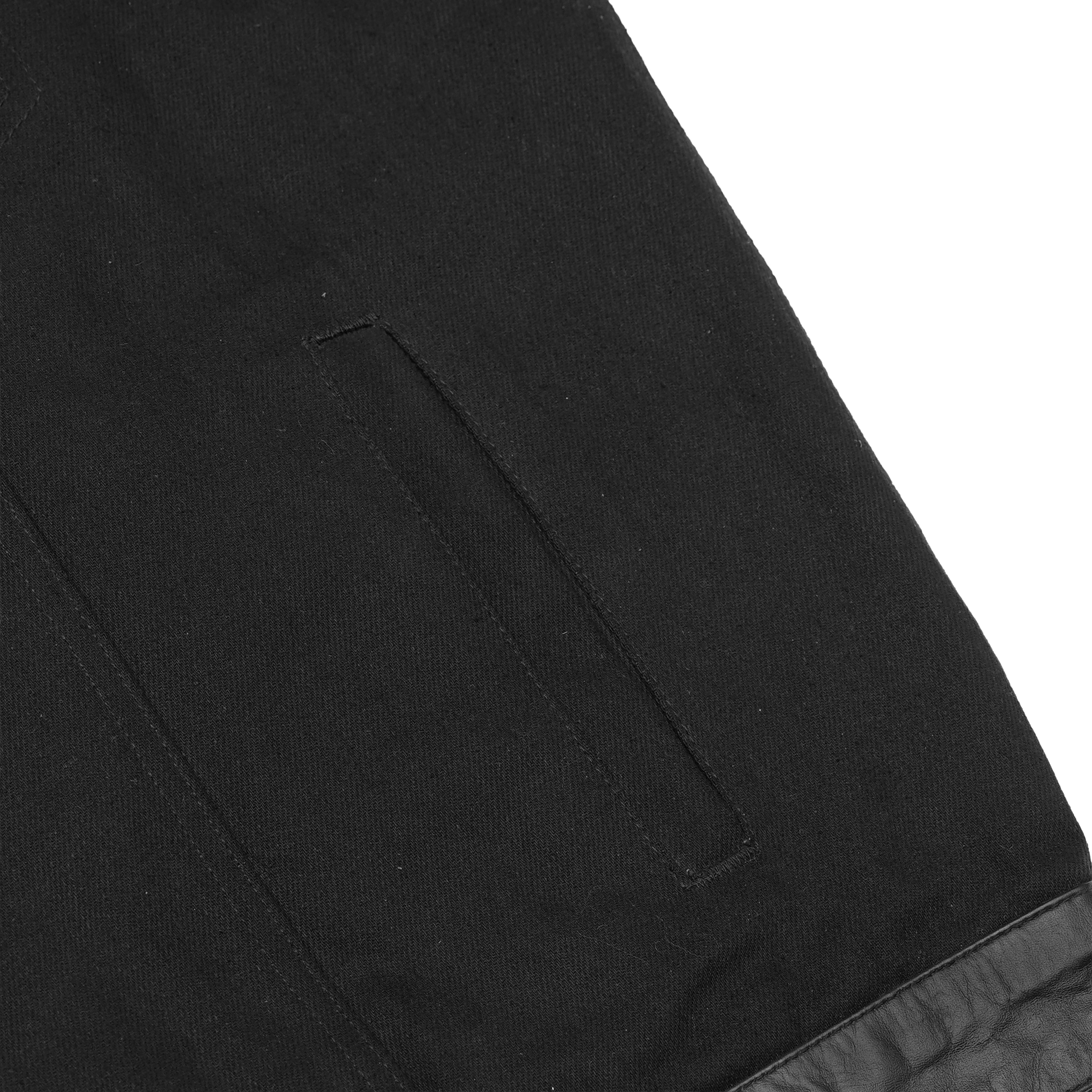 Men's Black Denim Single Panel Concealment Vest W/Leather Trim-