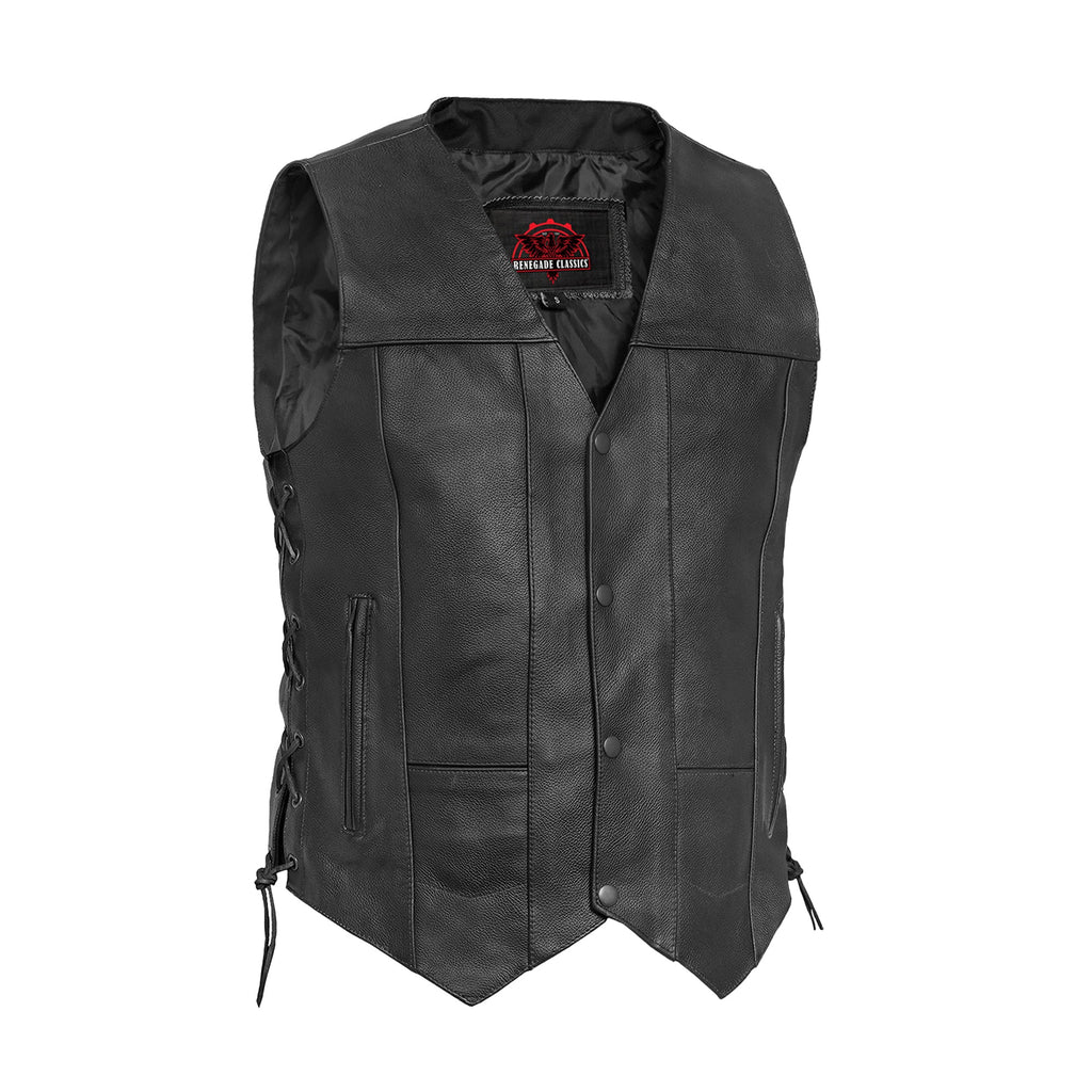 Men's Line Ranger Multi-Pocket Motorcycle Vest - Black