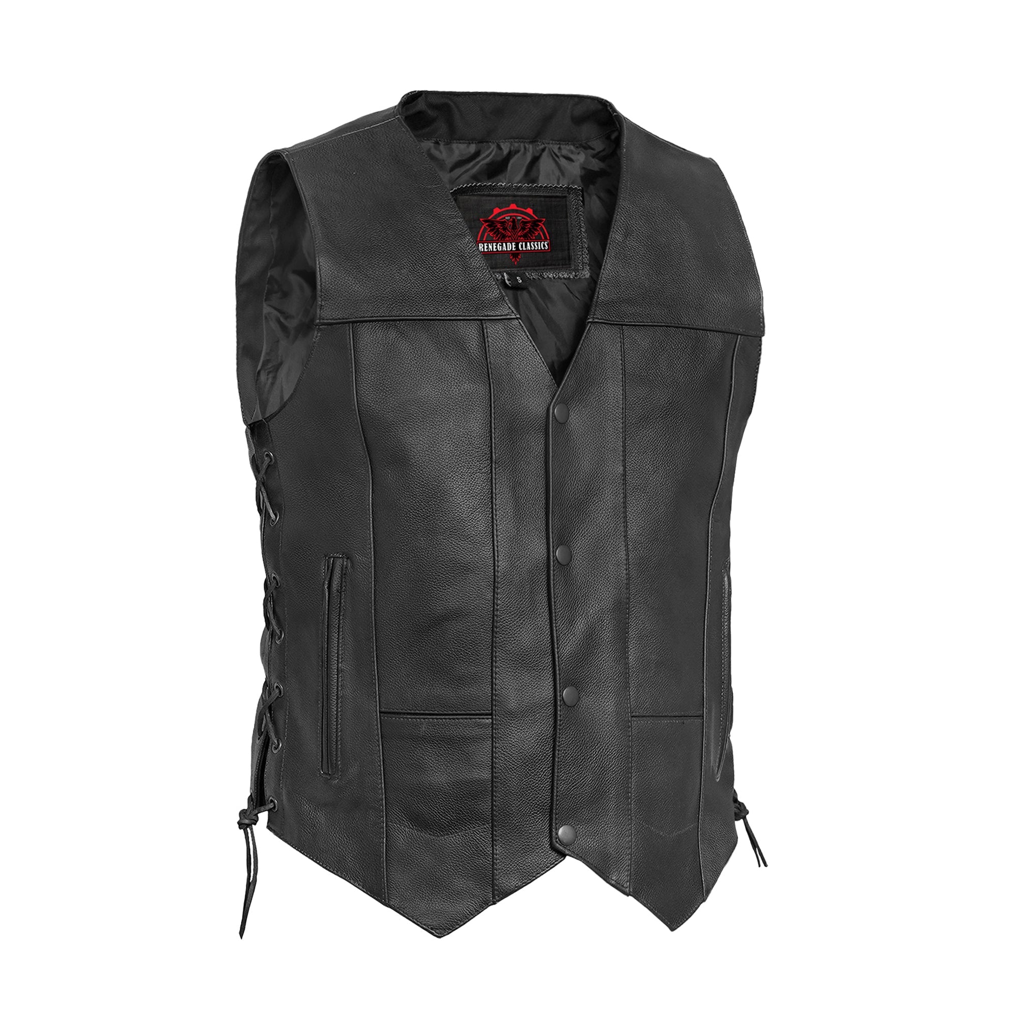 Men's Line Ranger Multi-Pocket Motorcycle Vest - Black