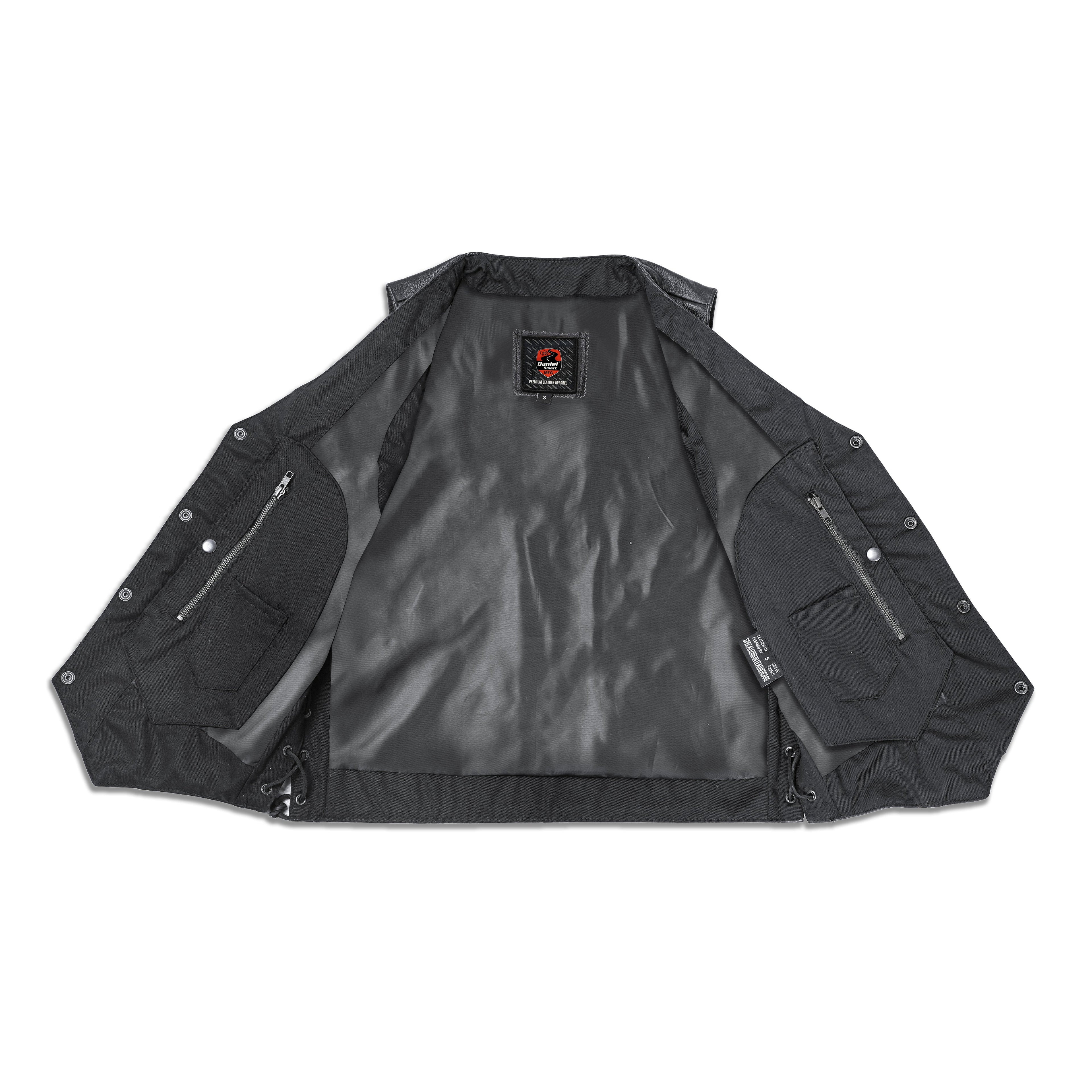 Men's Line Ranger Multi-Pocket Motorcycle Vest - Black