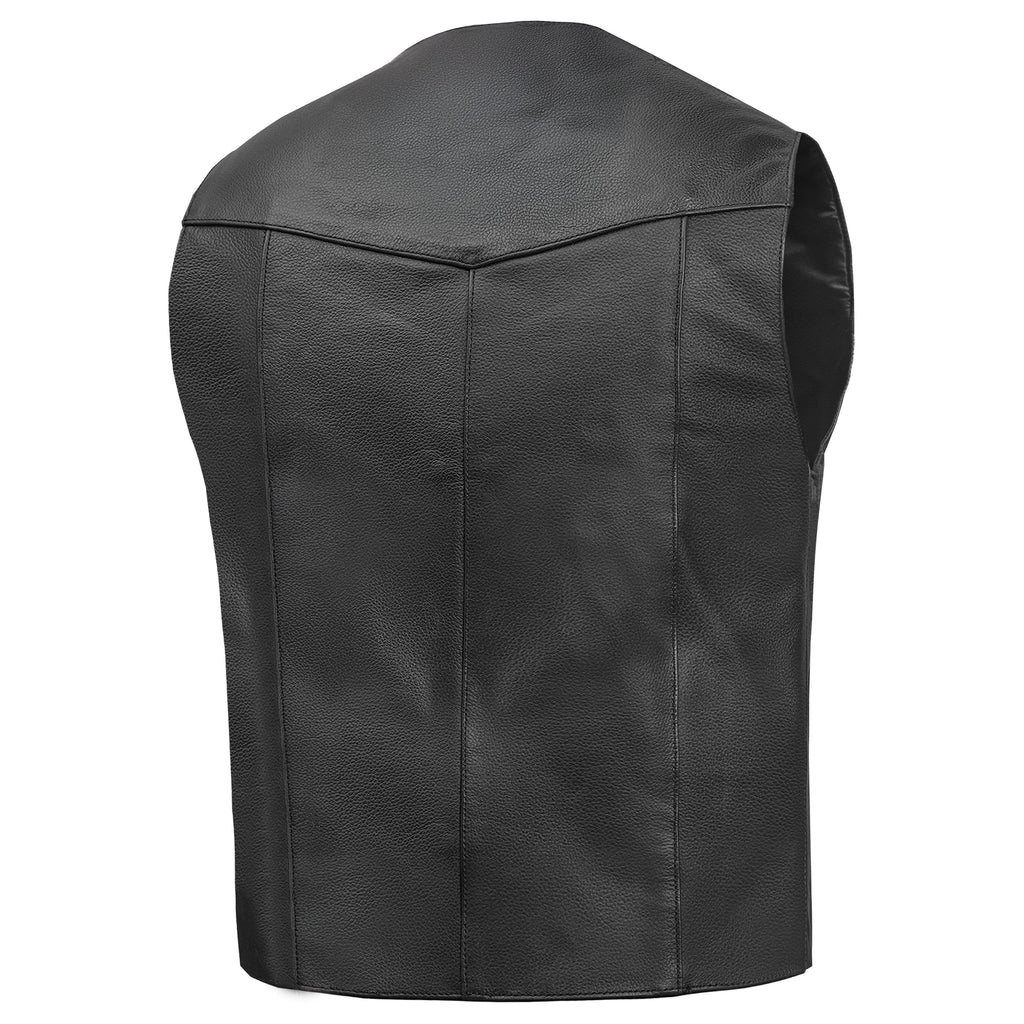 Men's Plain Side Economy Vest - Black
