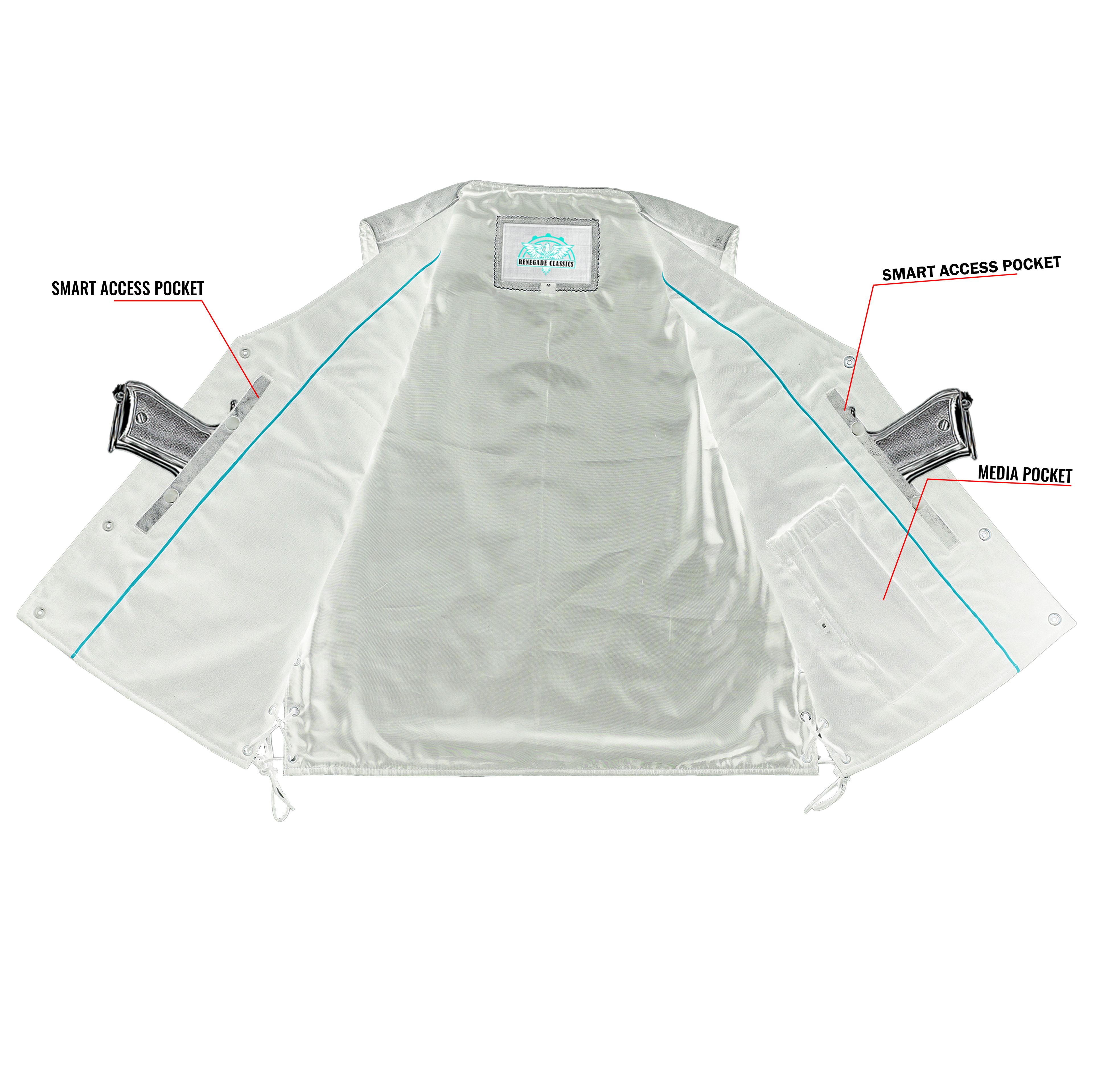 Men's Gray Single Back Panel Smart Access Pockets Vest