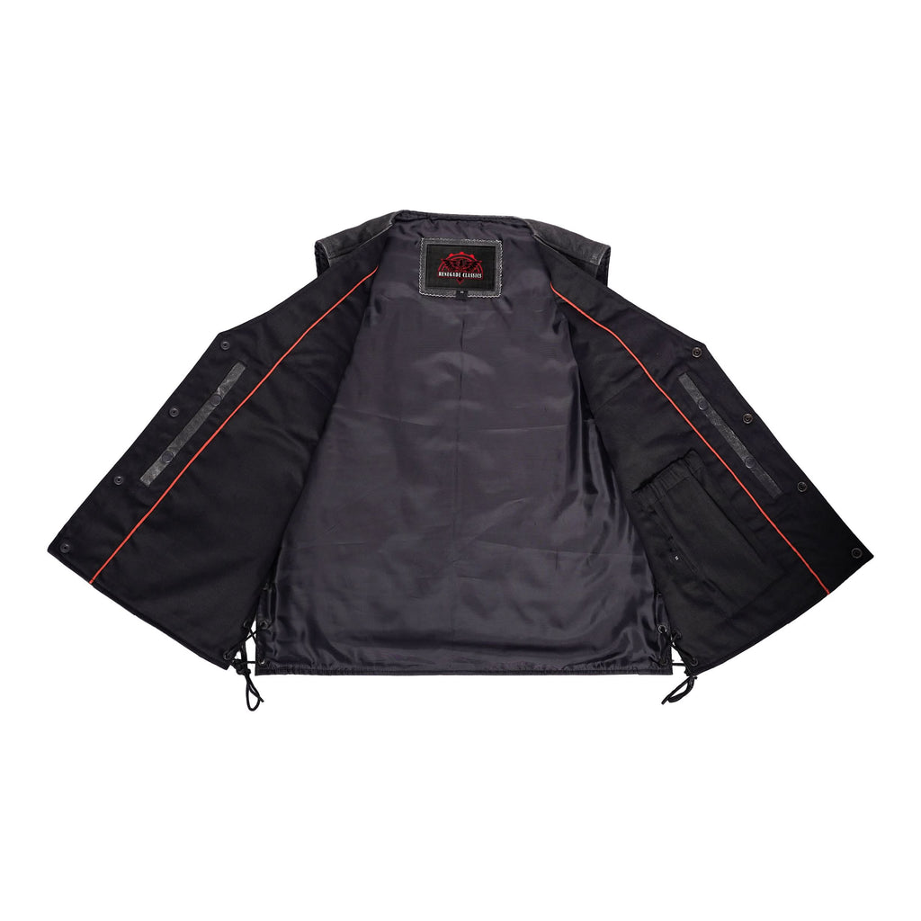 Men's Gray Single Back Panel Smart Access Pockets Vest