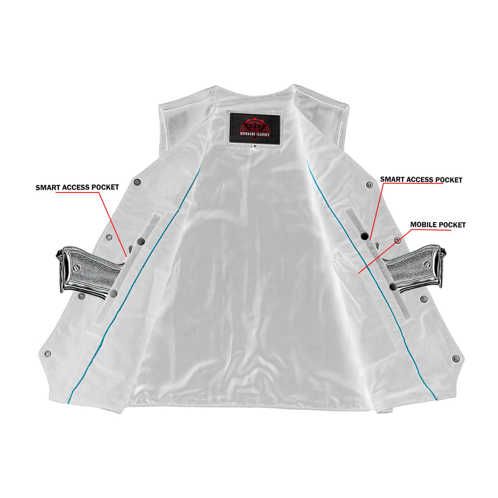 Men's Single Back Panel motorcycle vest